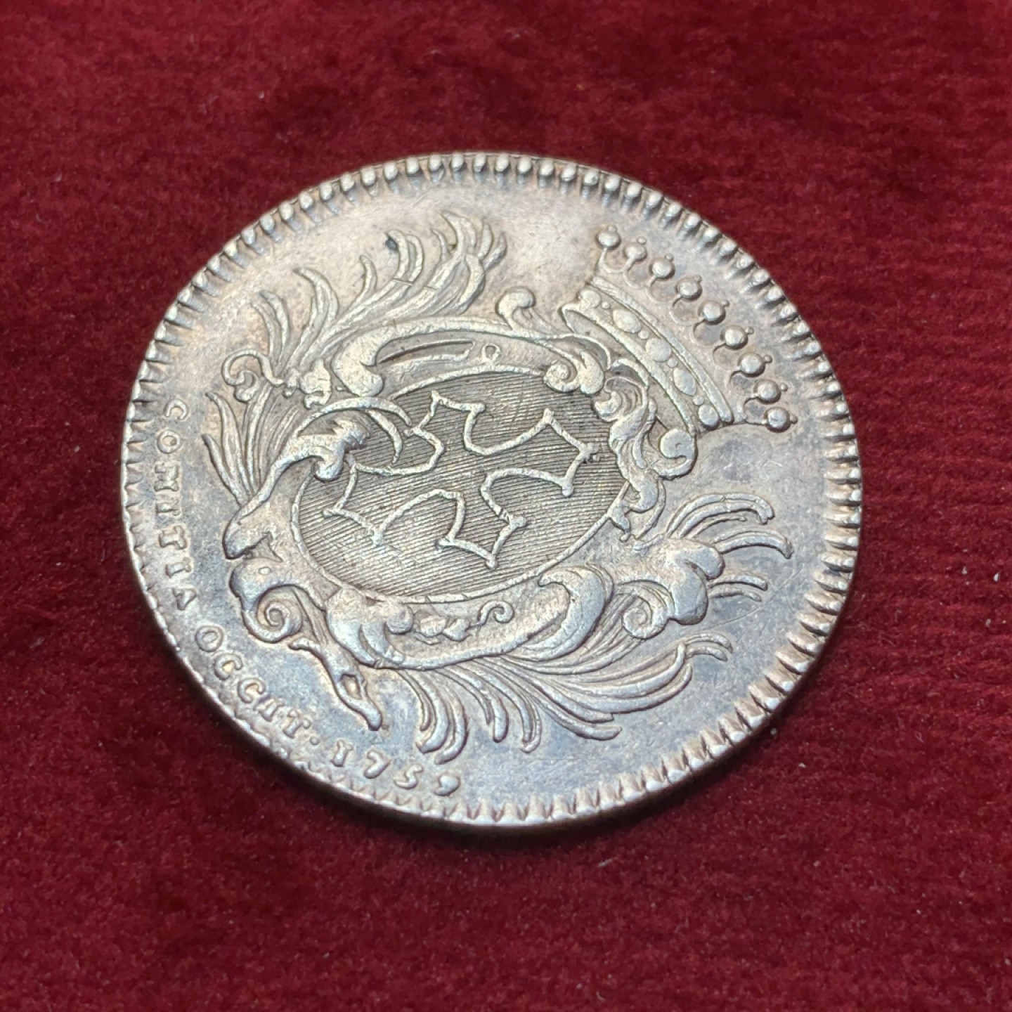 《竞宝斋》第89场-本周日，周一，周四，3场连拍（全场不限金额包邮） 法国 路易十五 1752年 银质代币