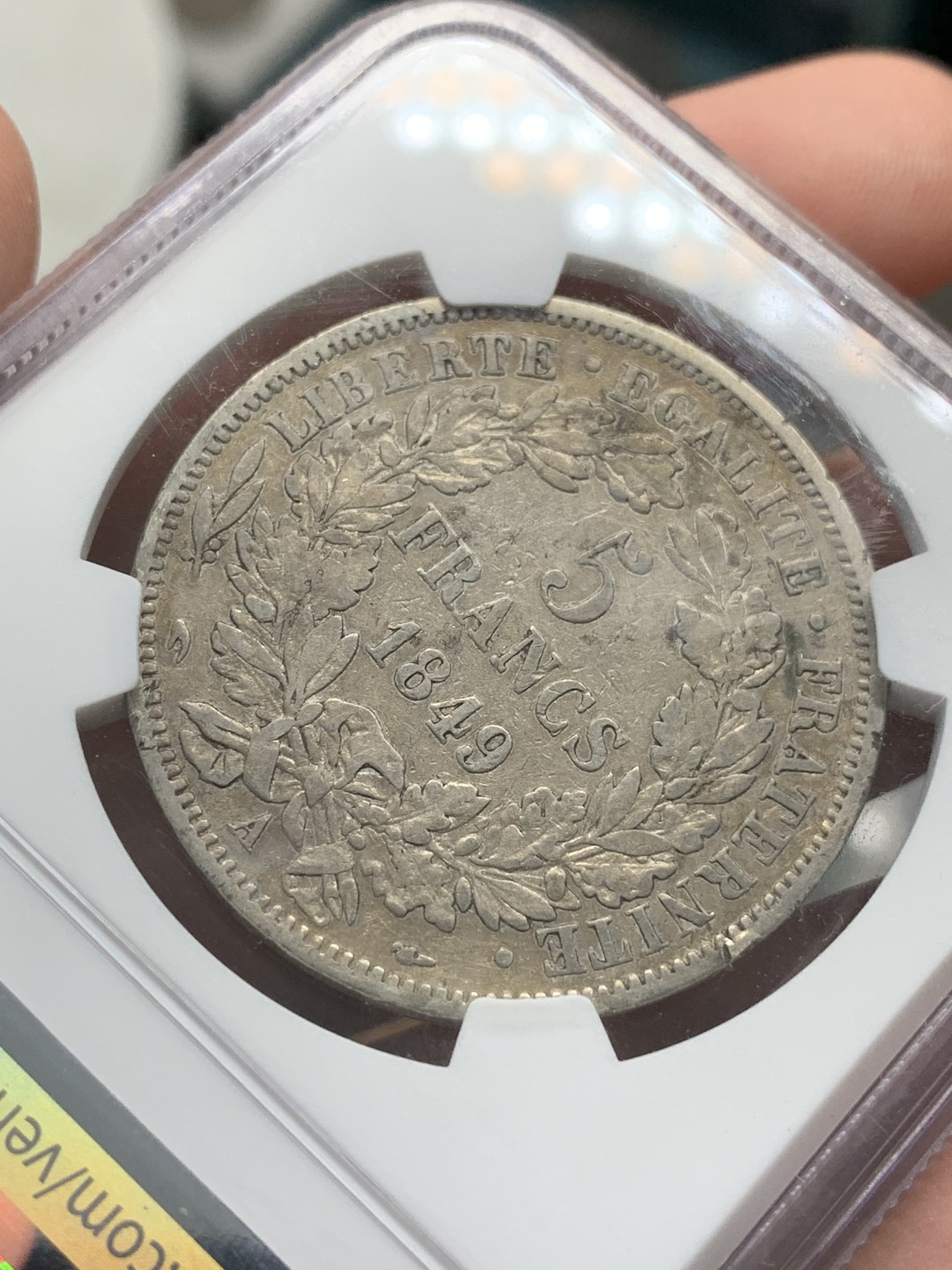 《竞宝斋》第89场-本周日，周一，周四，3场连拍（全场不限金额包邮） NGC-XFD  法国 1849年A 谷物女神 5法郎银币