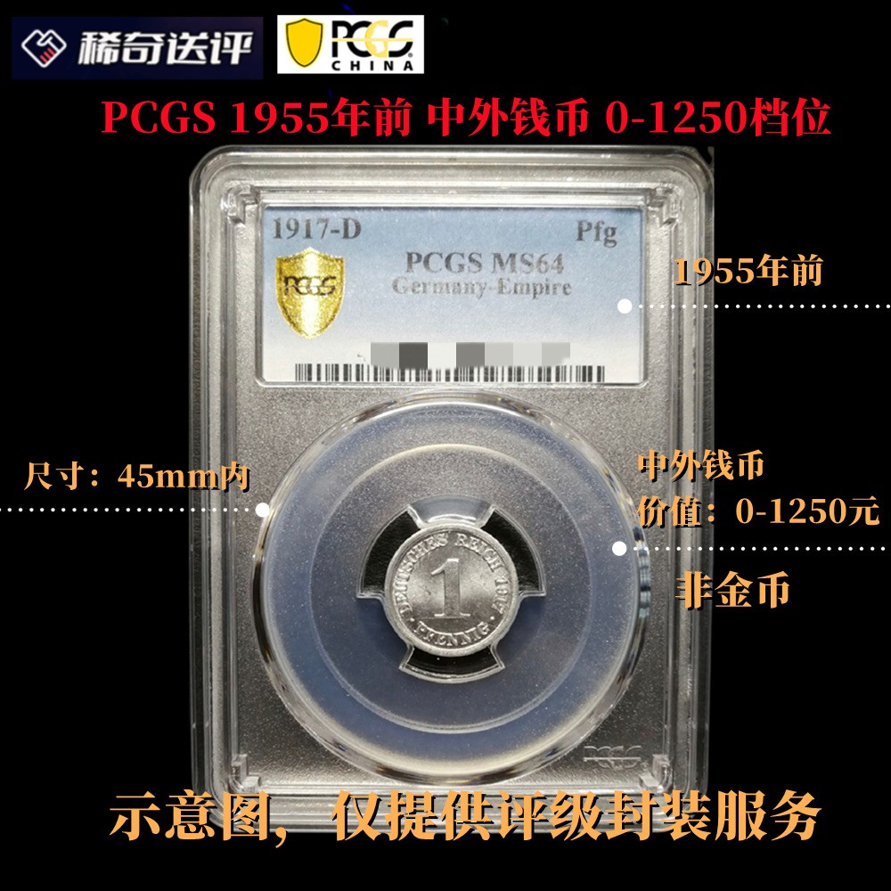 【稀奇送评】【PCGS评级】【金盾标】1955年前 中外币章 单枚评级费 【单枚起送】