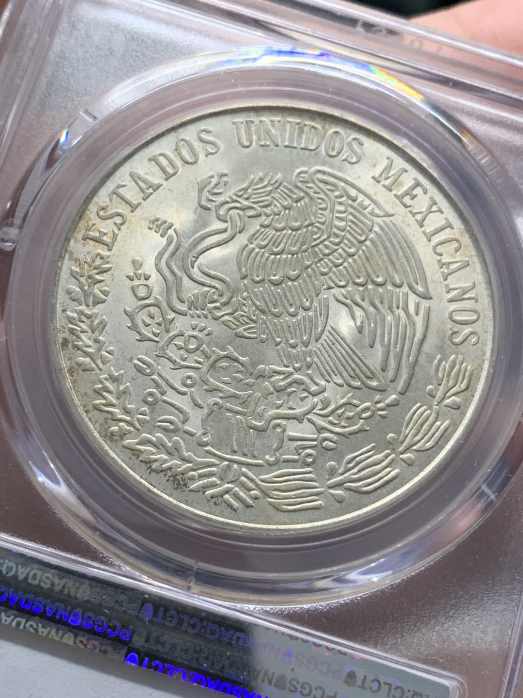 《竞宝斋》第89场-本周日，周一，周四，3场连拍（全场不限金额包邮） PCGS-MS64  墨西哥 1972年MO 华雷斯25比索银币 