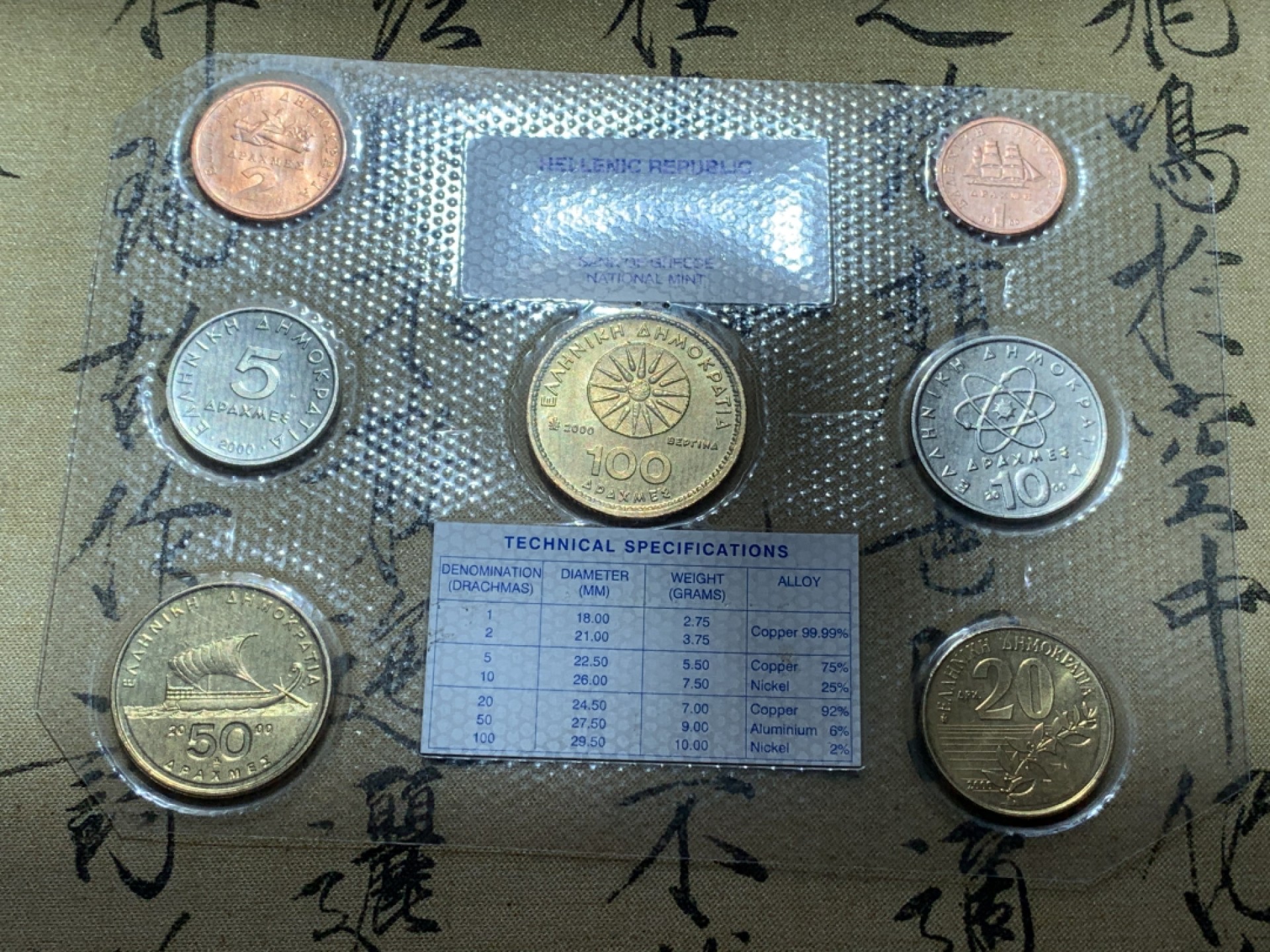 《竞宝斋》第89场-本周日，周一，周四，3场连拍（全场不限金额包邮） 原袋子封装 希腊2000年 亚历山大大帝 七枚套 不同面值套币