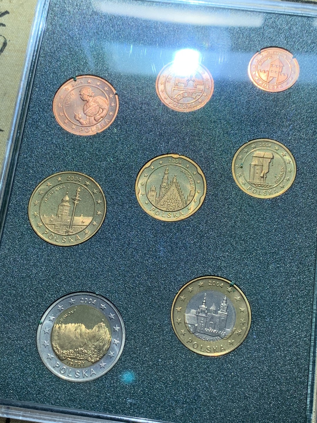 《竞宝斋》第89场-本周日，周一，周四，3场连拍（全场不限金额包邮） 波兰 2004年 ESSAI厂 试铸欧元样币 1分到2欧元 一共8枚 非常少见