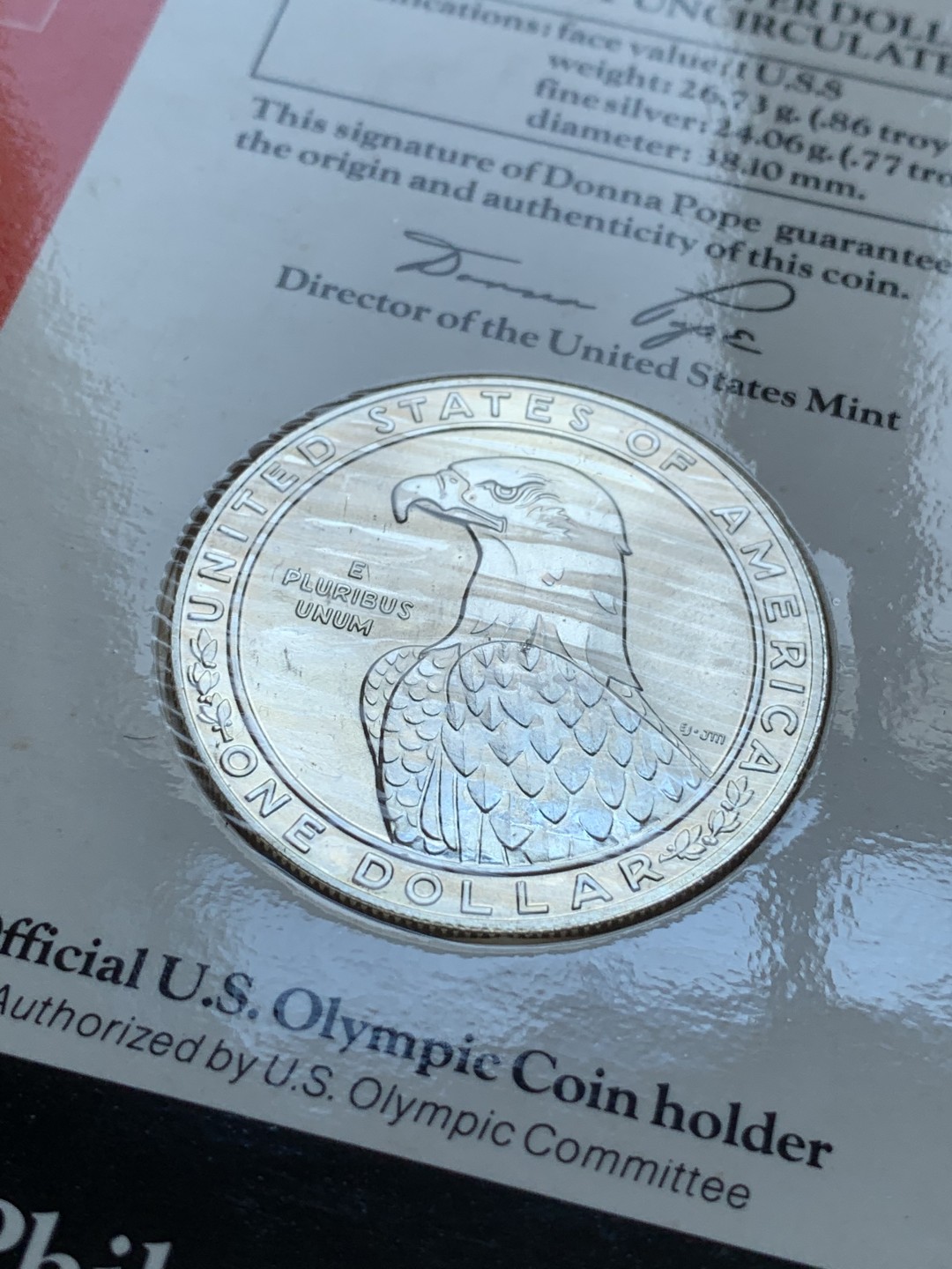 《竞宝斋》第89场-本周日，周一，周四，3场连拍（全场不限金额包邮） 美国1983 老鹰半身1元大银币 三枚不同厂 封装套 单枚26.8克