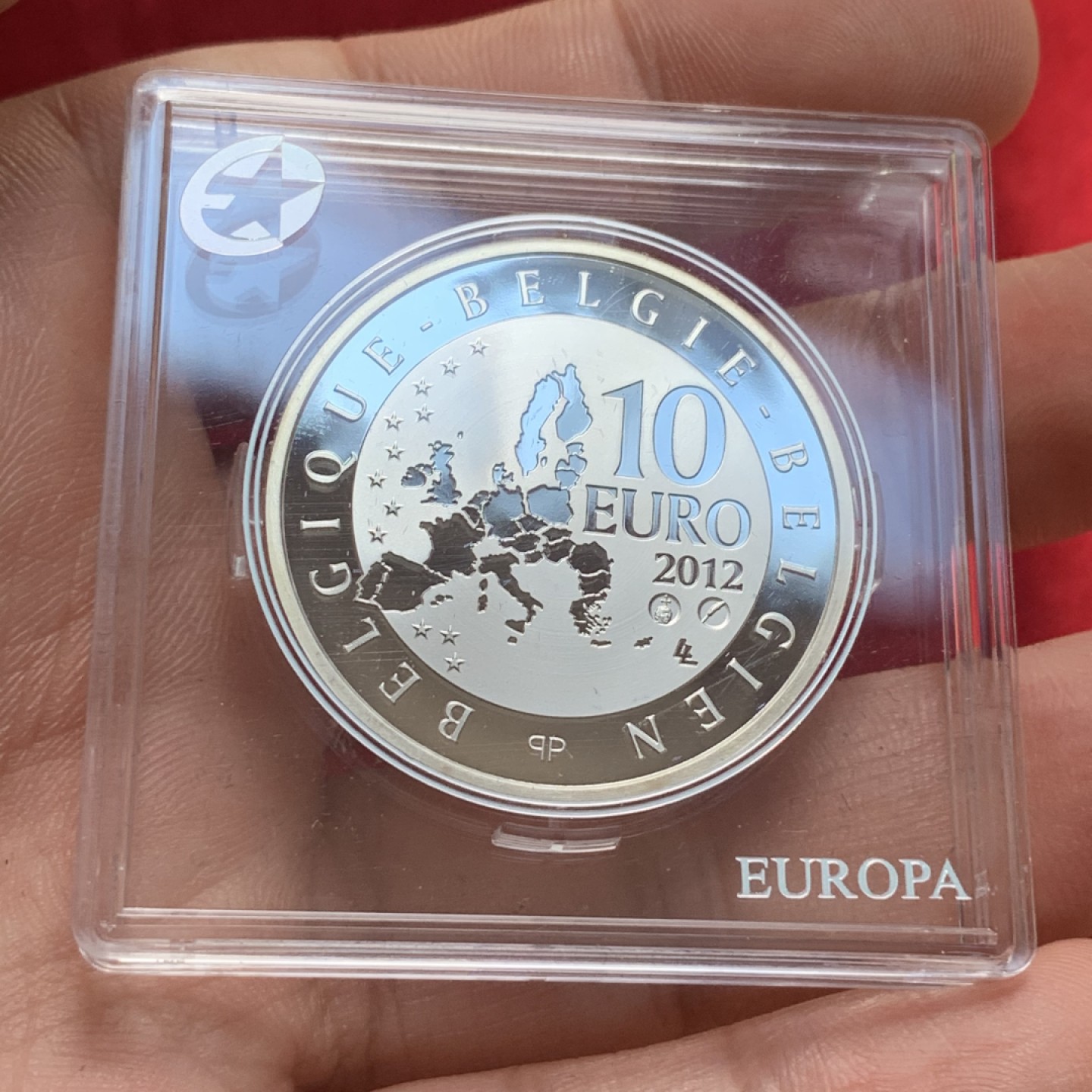 《竞宝斋》第89场-本周日，周一，周四，3场连拍（全场不限金额包邮） 比利时 2012年 保罗·德尔沃纪念 彩色 10欧元 大银币 18.75克 925银