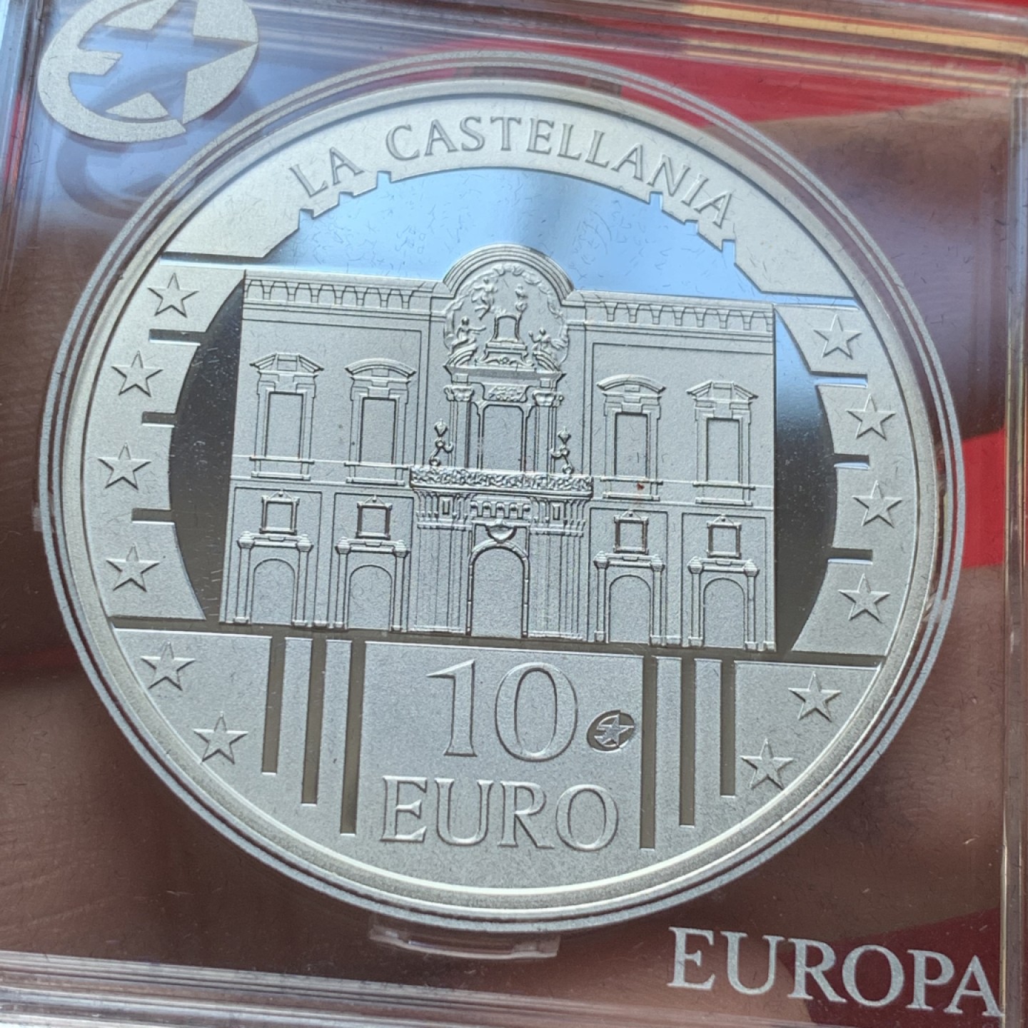 《竞宝斋》第89场-本周日，周一，周四，3场连拍（全场不限金额包邮） 马耳他 2009年 卡斯特拉尼亚宫 10欧元精制大银币 28.28克 925银