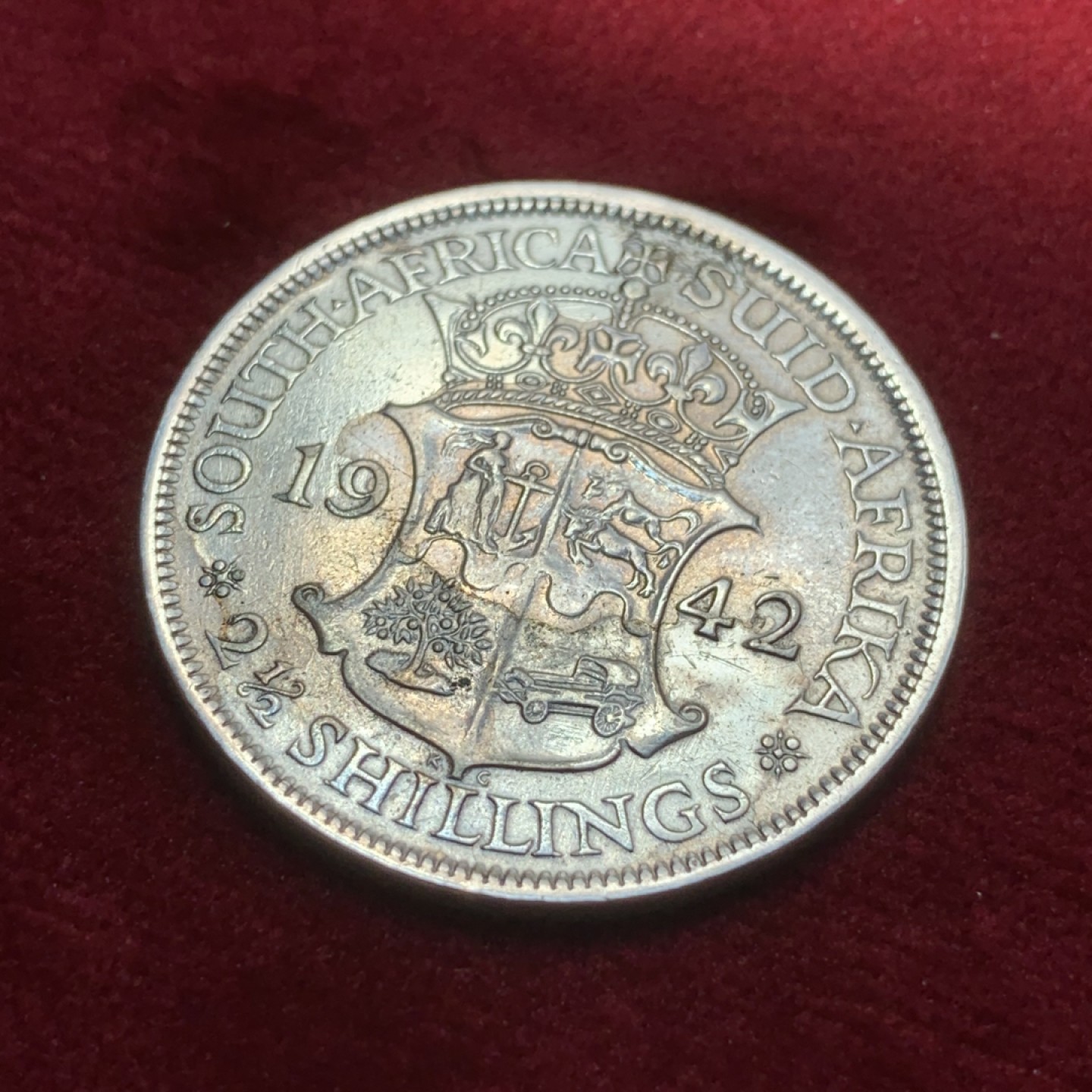 《竞宝斋》第89场-本周日，周一，周四，3场连拍（全场不限金额包邮） 1942年乔六 2.5 先令  银币