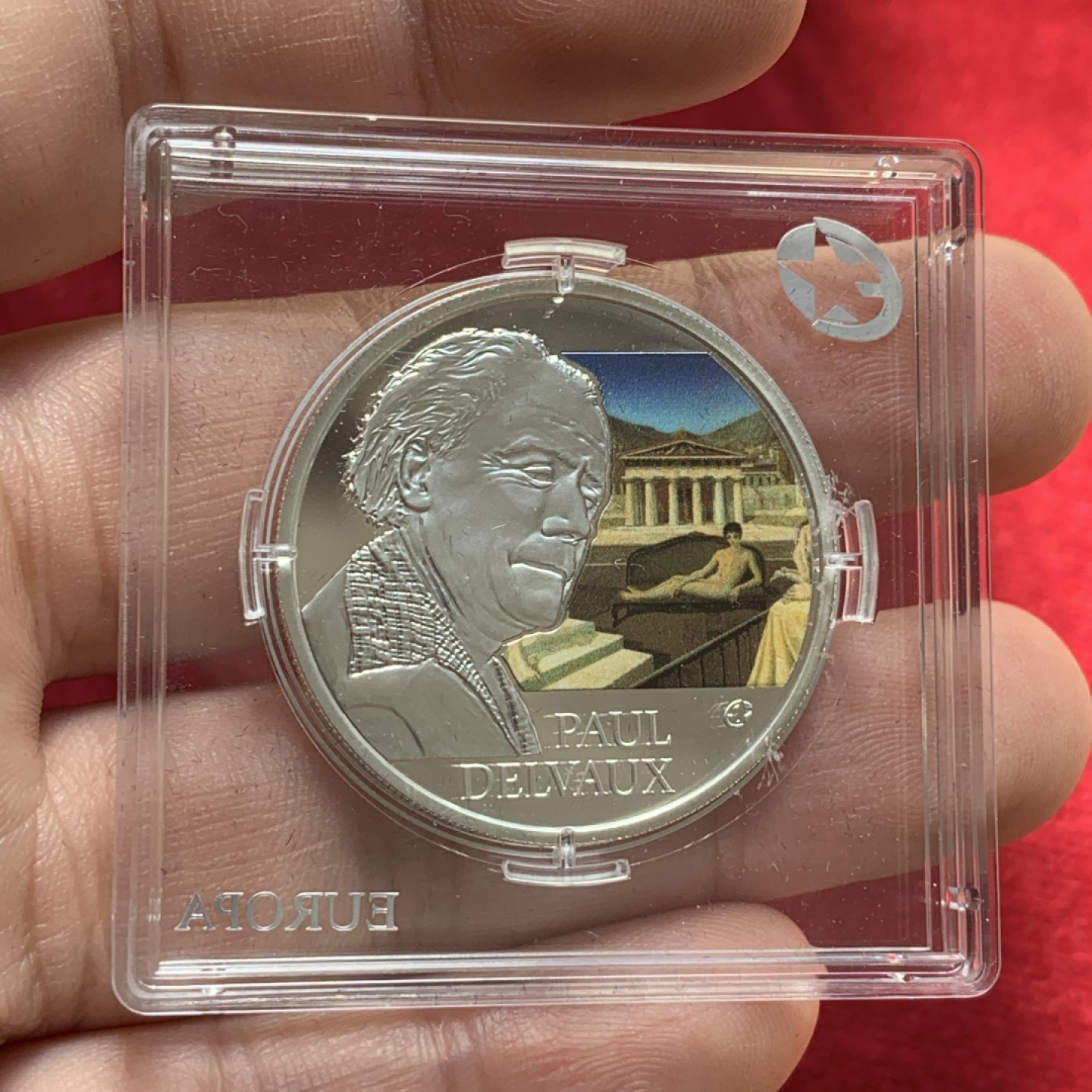 《竞宝斋》第89场-本周日，周一，周四，3场连拍（全场不限金额包邮） 比利时 2012年 保罗·德尔沃纪念 彩色 10欧元 大银币 18.75克 925银