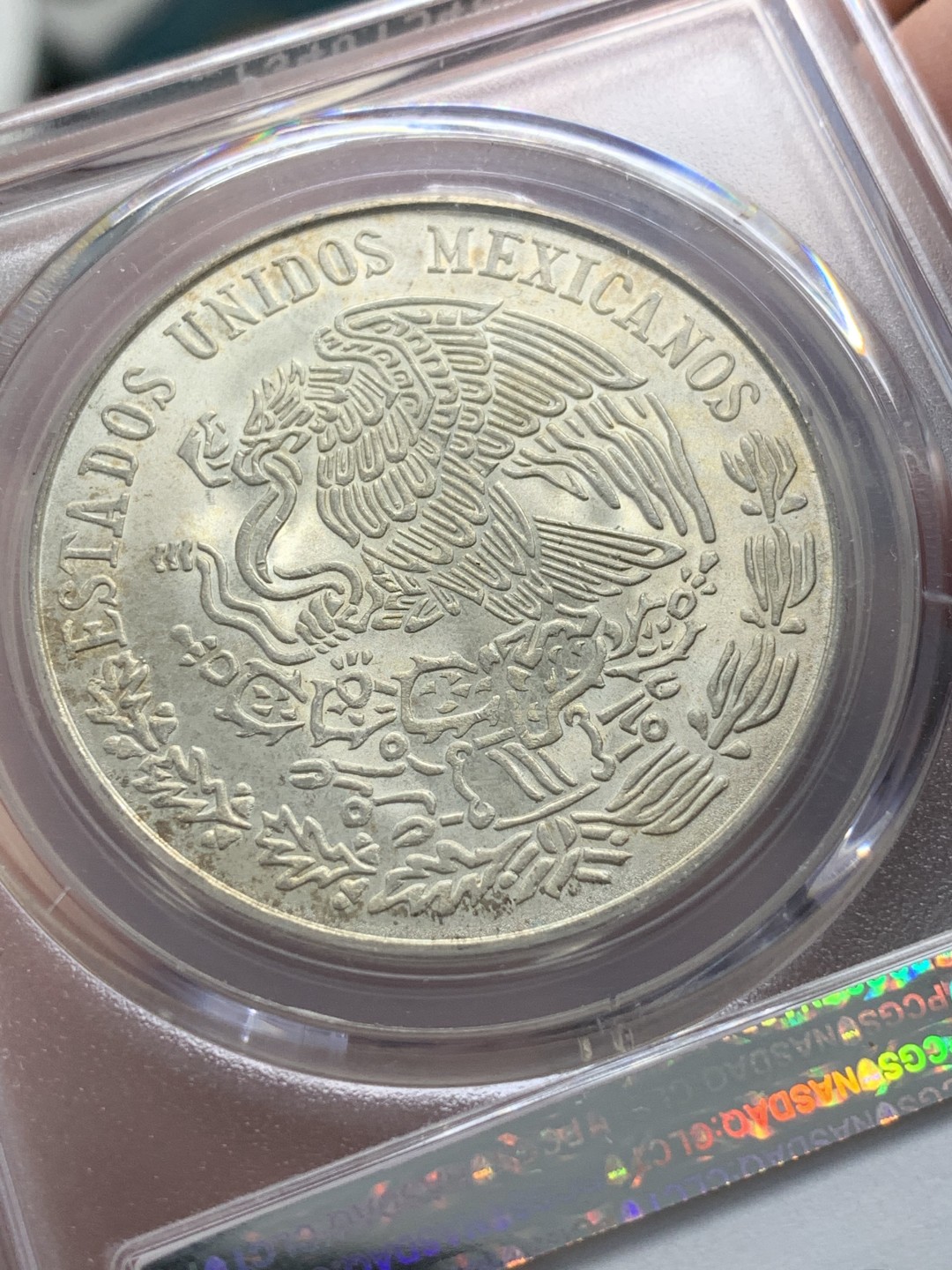 《竞宝斋》第89场-本周日，周一，周四，3场连拍（全场不限金额包邮） PCGS-MS64  墨西哥 1972年MO 华雷斯25比索银币 