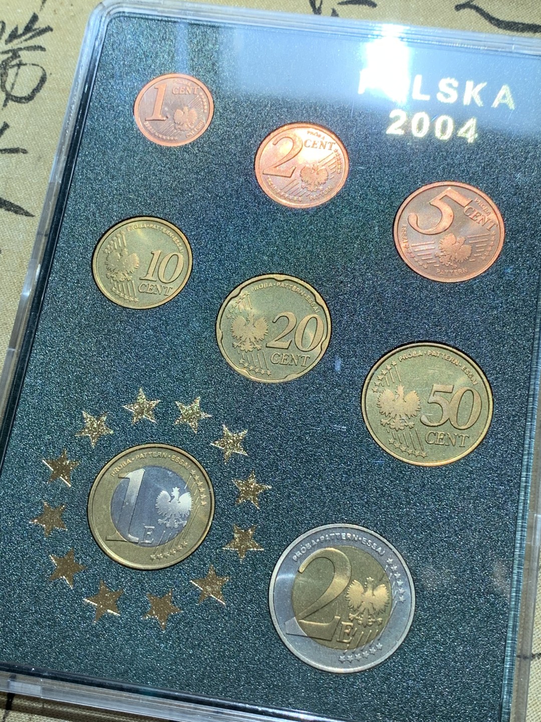 《竞宝斋》第89场-本周日，周一，周四，3场连拍（全场不限金额包邮） 波兰 2004年 ESSAI厂 试铸欧元样币 1分到2欧元 一共8枚 非常少见