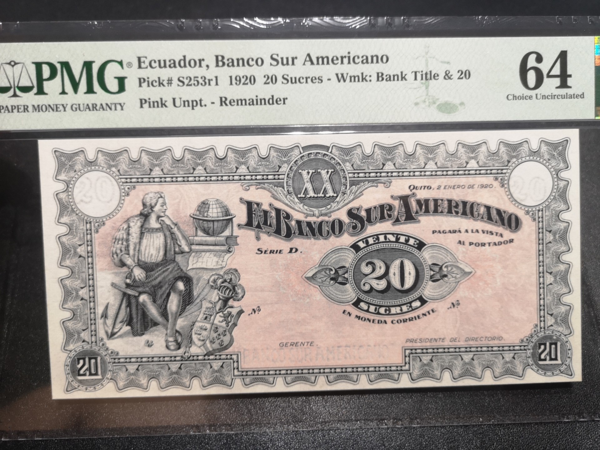 《外钞收藏家》第一百九十七期 1920年厄瓜多尔20 PMG64