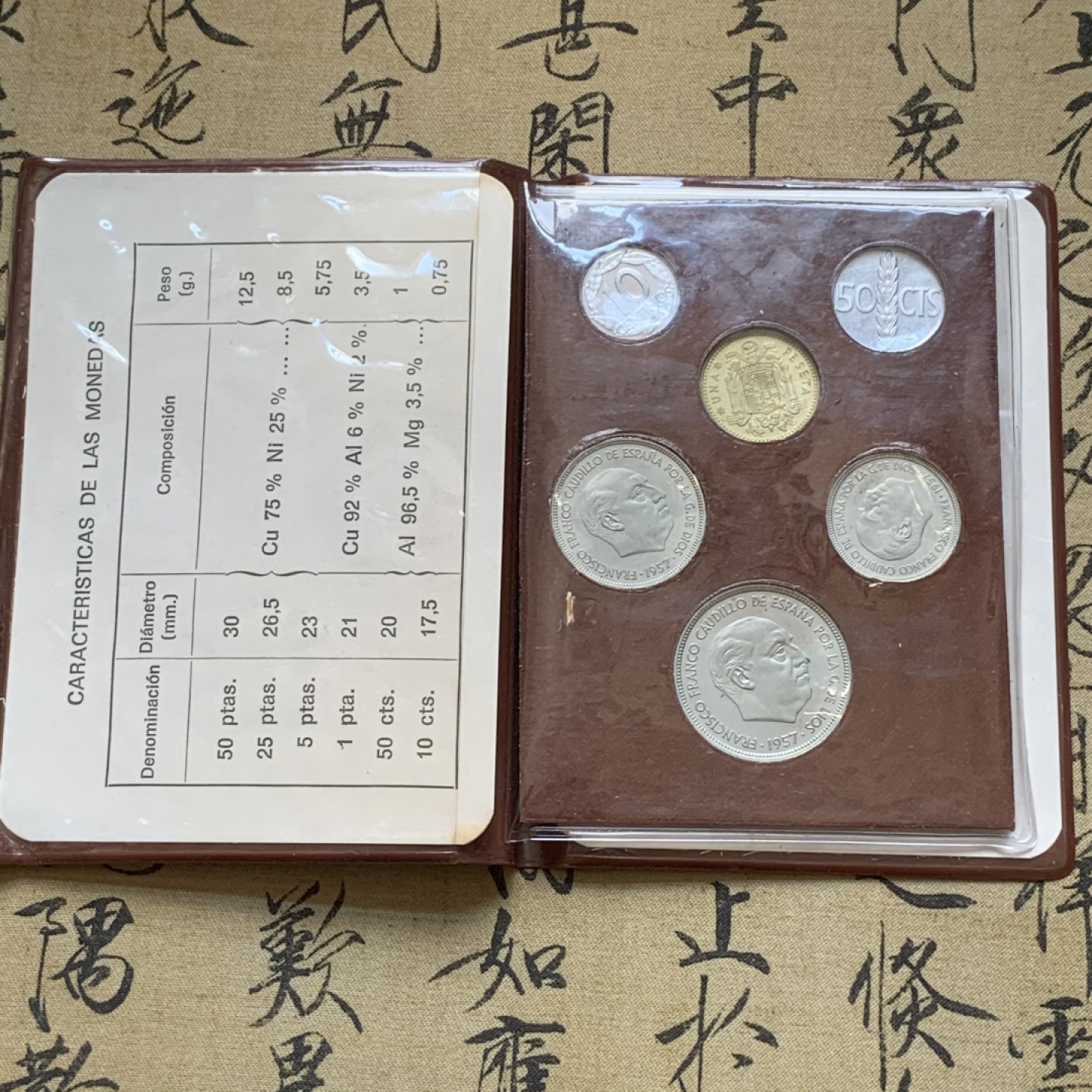 《竞宝斋》第89场-本周日，周一，周四，3场连拍（全场不限金额包邮） 西班牙1972年 佛朗哥六枚套精制套币 稀少