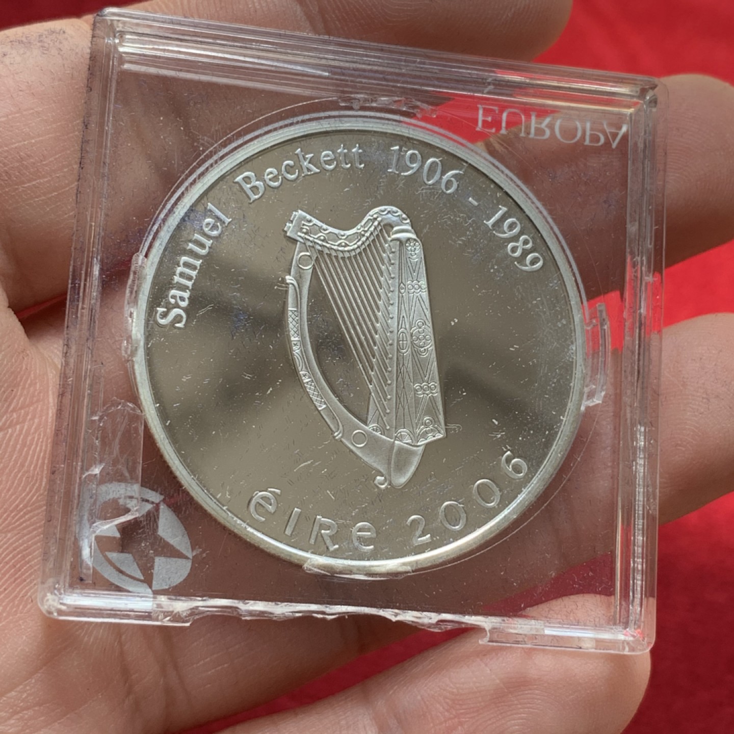 《竞宝斋》第89场-本周日，周一，周四，3场连拍（全场不限金额包邮） 爱尔兰 2006年 塞缪尔贝克特百年单程 10欧元 精制大银币 28.28克 925银