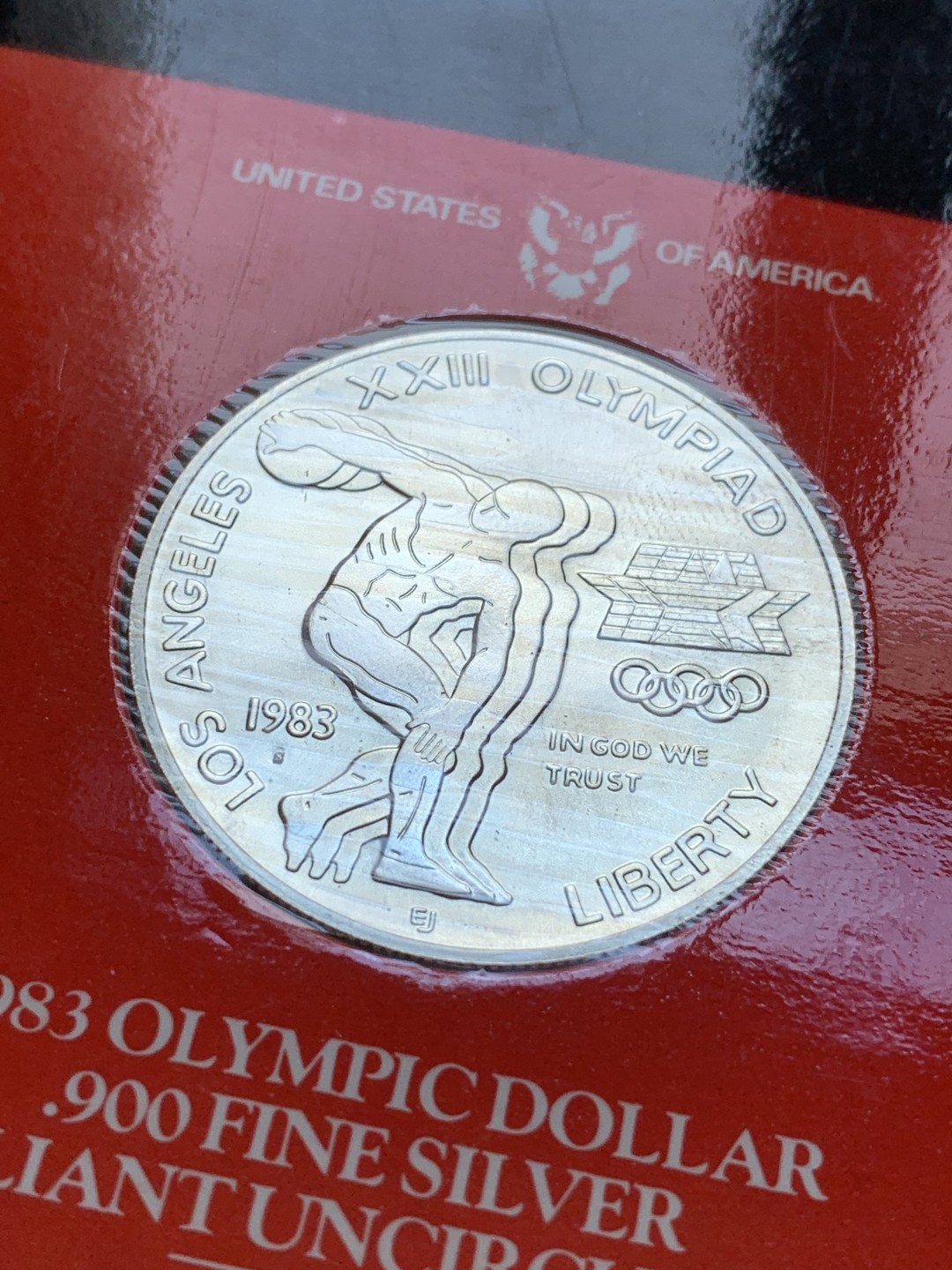 《竞宝斋》第89场-本周日，周一，周四，3场连拍（全场不限金额包邮） 美国1983 老鹰半身1元大银币 三枚不同厂 封装套 单枚26.8克