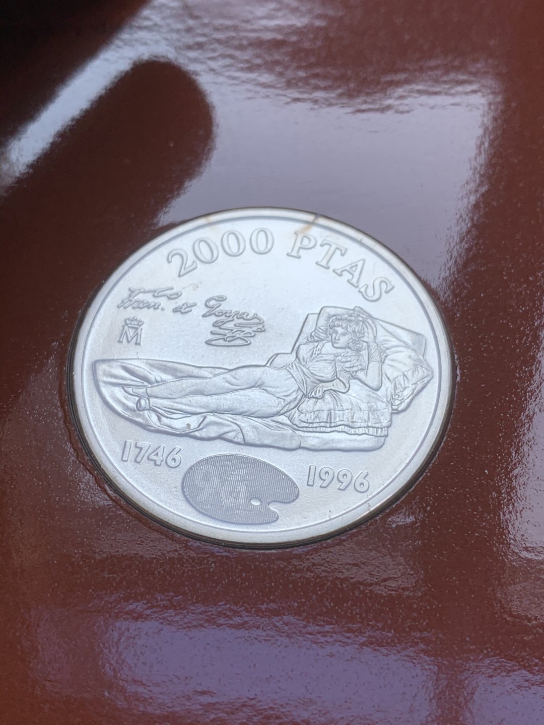 《竞宝斋》第89场-本周日，周一，周四，3场连拍（全场不限金额包邮） 卡装西班牙1996年画家戈雅 2000比塞塔大银币