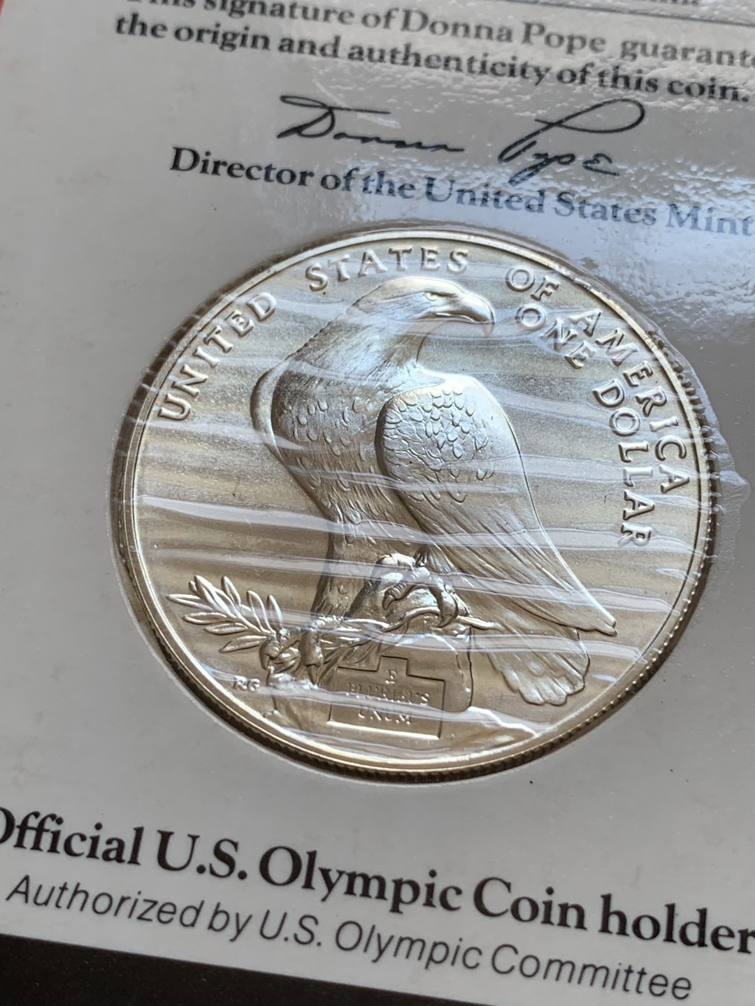 《竞宝斋》第89场-本周日，周一，周四，3场连拍（全场不限金额包邮） 美国1984 老鹰 1元大银币 三枚不同厂 封装套 单枚26.8克