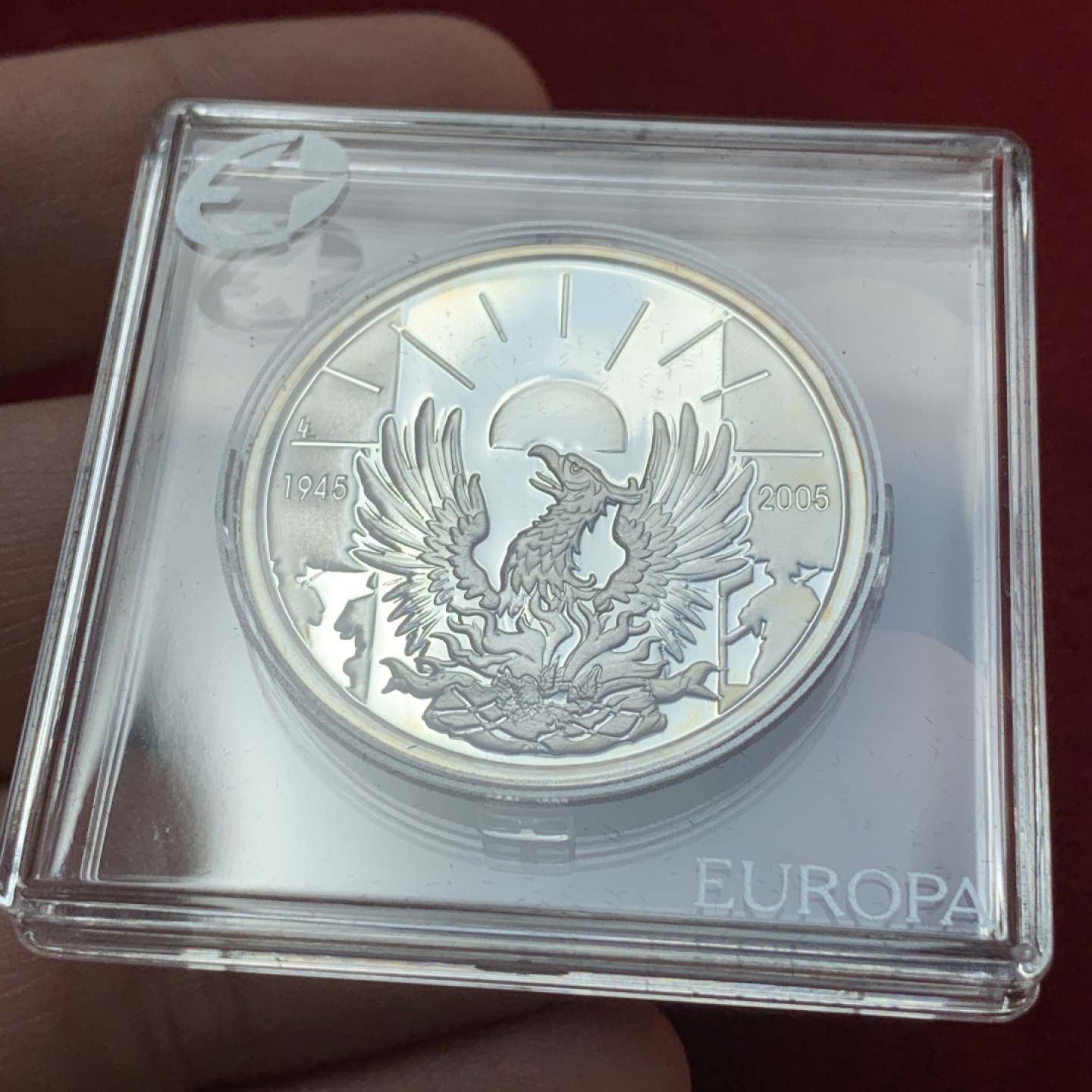 《竞宝斋》第89场-本周日，周一，周四，3场连拍（全场不限金额包邮） 比利时2005年 凤凰涅槃 10欧元精制大银币 18.75克 925银