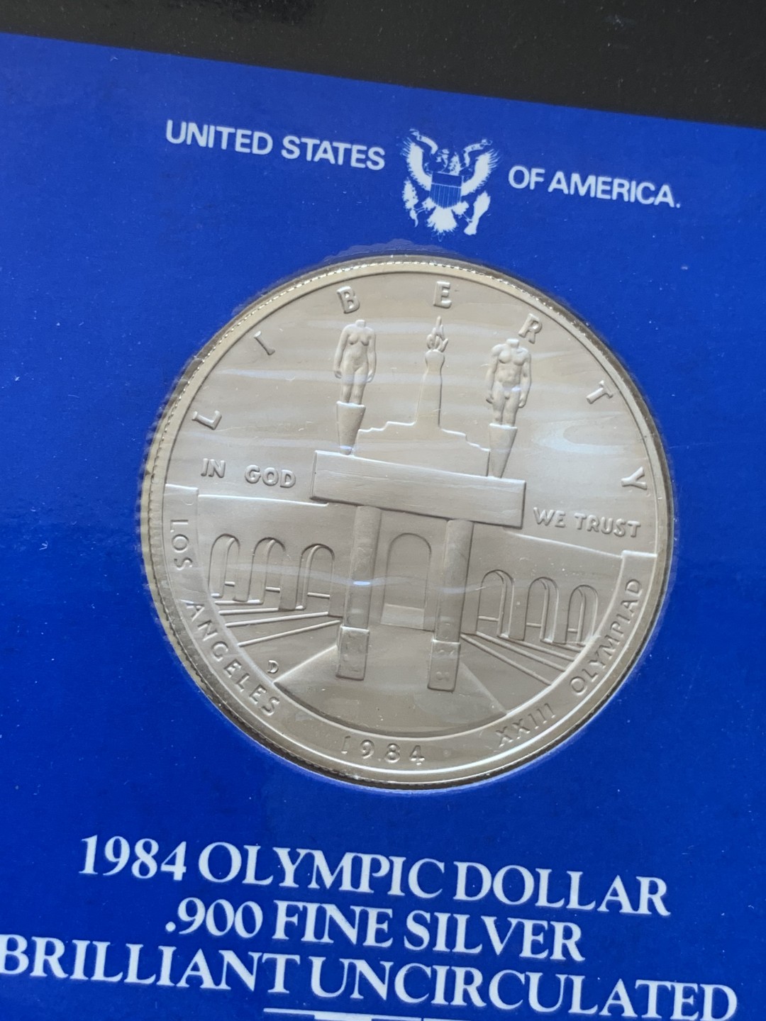 《竞宝斋》第89场-本周日，周一，周四，3场连拍（全场不限金额包邮） 美国1984 老鹰 1元大银币 三枚不同厂 封装套 单枚26.8克