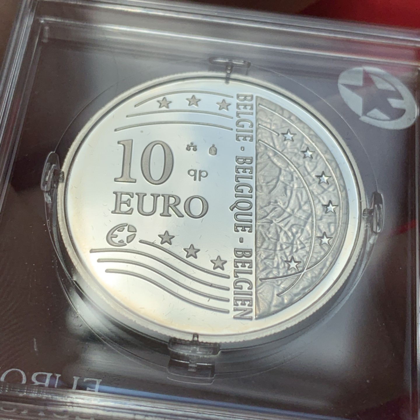 《竞宝斋》第89场-本周日，周一，周四，3场连拍（全场不限金额包邮） 比利时 2004年 扩大欧盟 10欧元 大银币 18.75克 925银