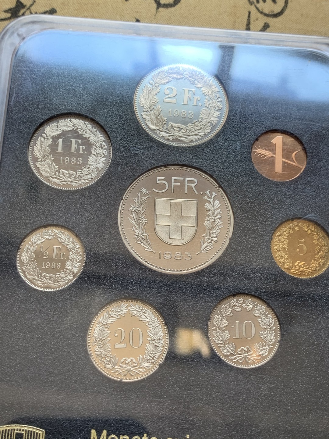 《竞宝斋》第89场-本周日，周一，周四，3场连拍（全场不限金额包邮） 瑞士1983年8枚套精制套币  黑色