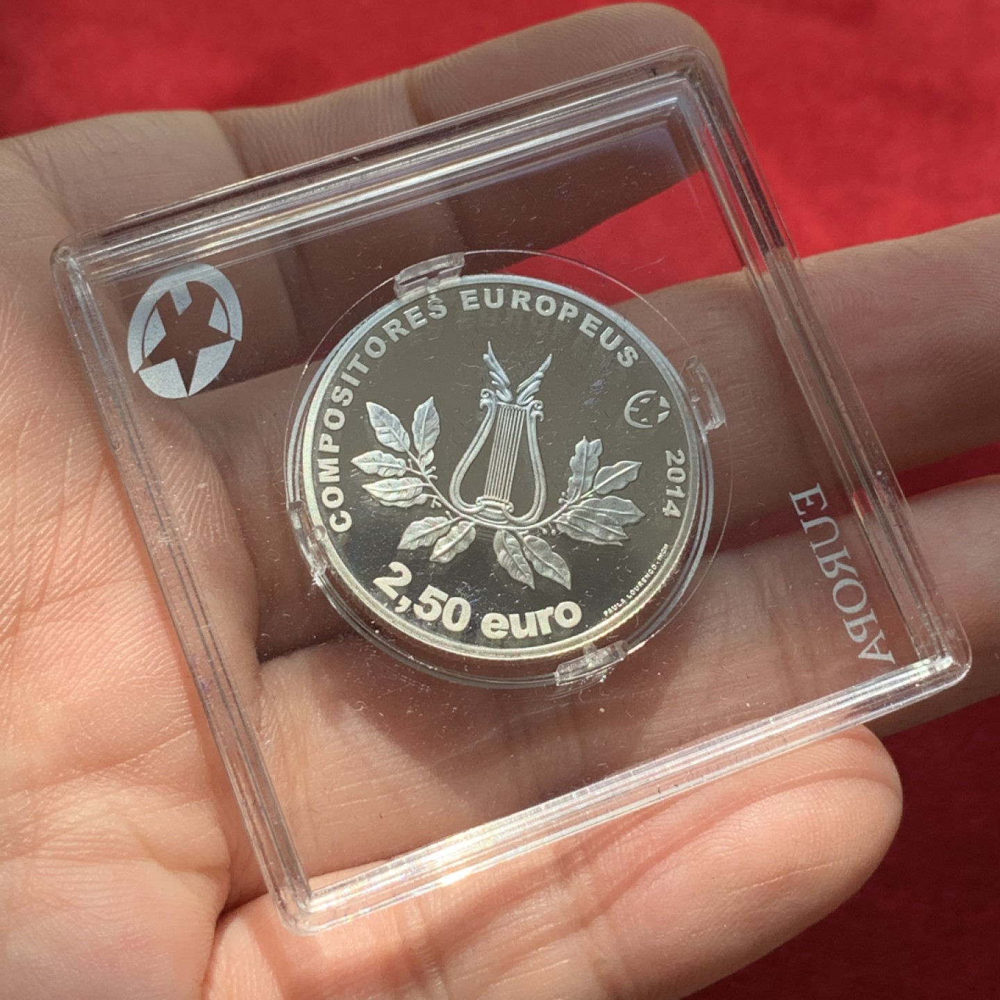 《竞宝斋》第89场-本周日，周一，周四，3场连拍（全场不限金额包邮） 葡萄牙 2014年 作曲家马克思 2.5欧元 精制银币 发行量3181枚 12克 925银