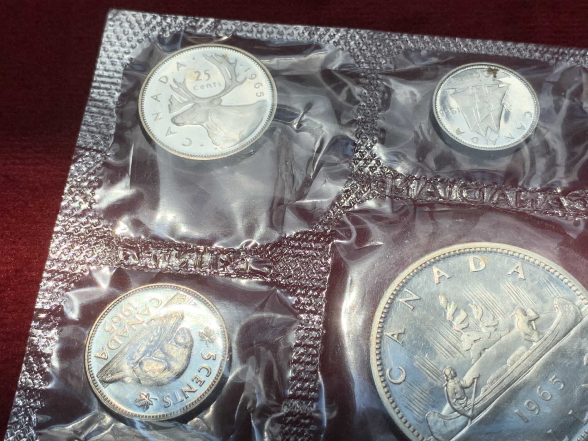 《竞宝斋》第89场-本周日，周一，周四，3场连拍（全场不限金额包邮） 原封装 加拿大1965年 六枚套 其中4枚银币