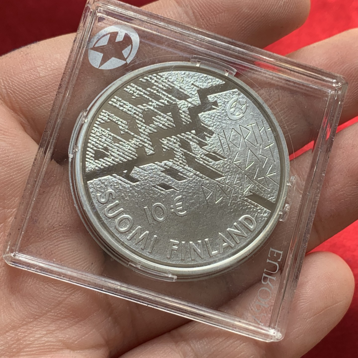 《竞宝斋》第89场-本周日，周一，周四，3场连拍（全场不限金额包邮） 芬兰 2007年 诺登斯基德  纪念银币 10欧元 精制大银币 25.5克 925银