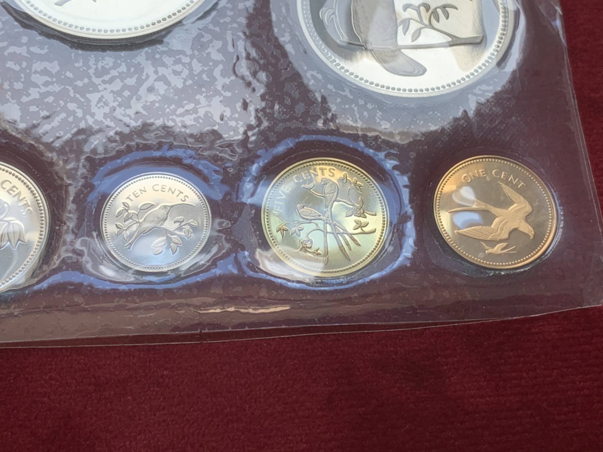 《竞宝斋》第89场-本周日，周一，周四，3场连拍（全场不限金额包邮） 原盒伯利兹1974年鸟类精制币 8枚套