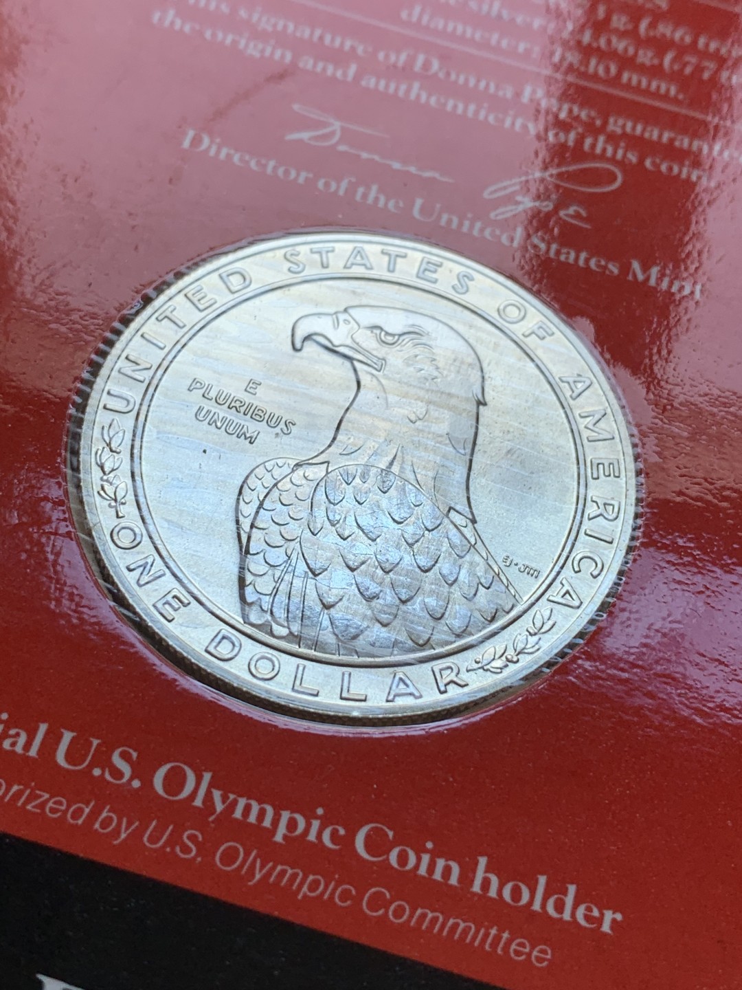 《竞宝斋》第89场-本周日，周一，周四，3场连拍（全场不限金额包邮） 美国1983 老鹰半身1元大银币 三枚不同厂 封装套 单枚26.8克