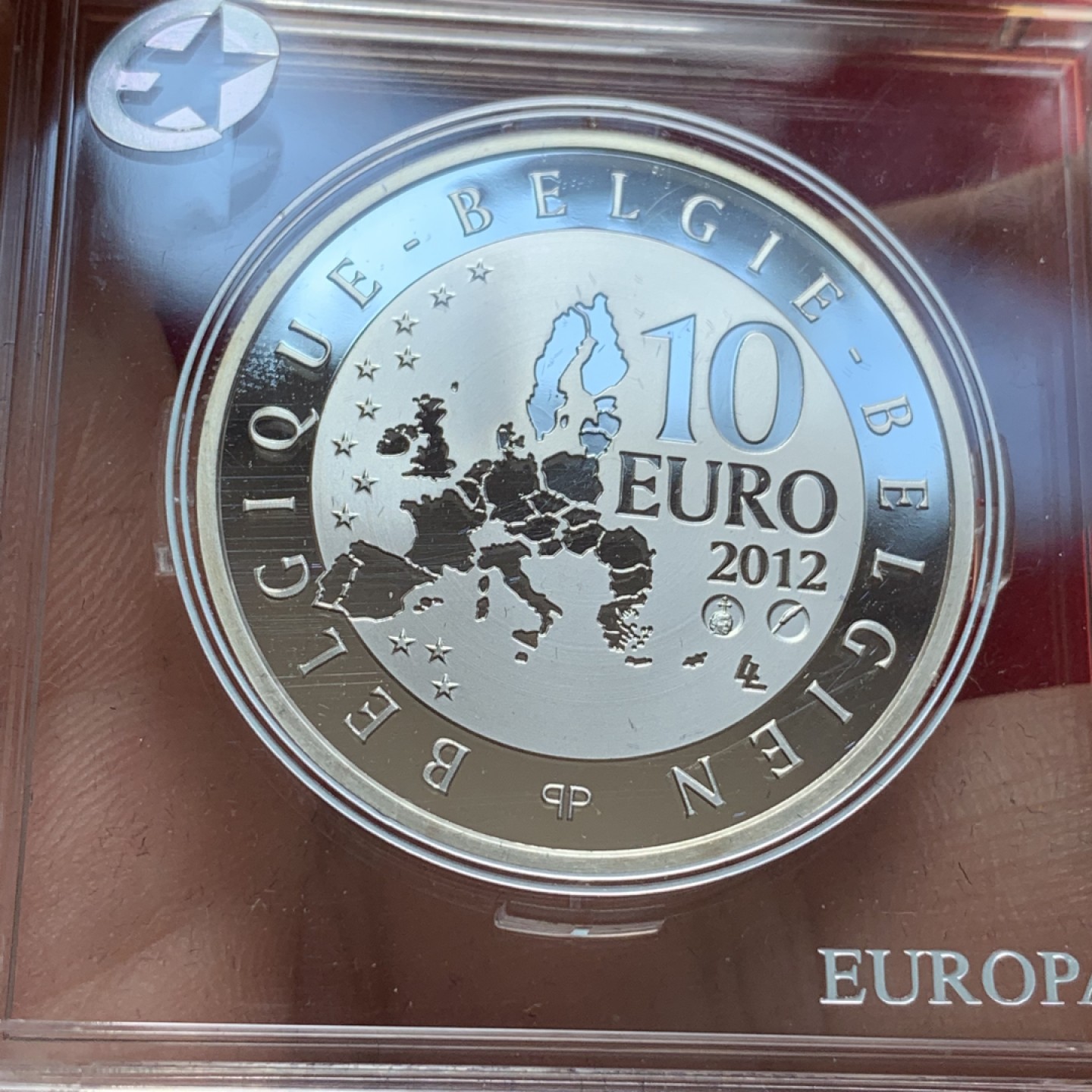 《竞宝斋》第89场-本周日，周一，周四，3场连拍（全场不限金额包邮） 比利时 2012年 保罗·德尔沃纪念 彩色 10欧元 大银币 18.75克 925银