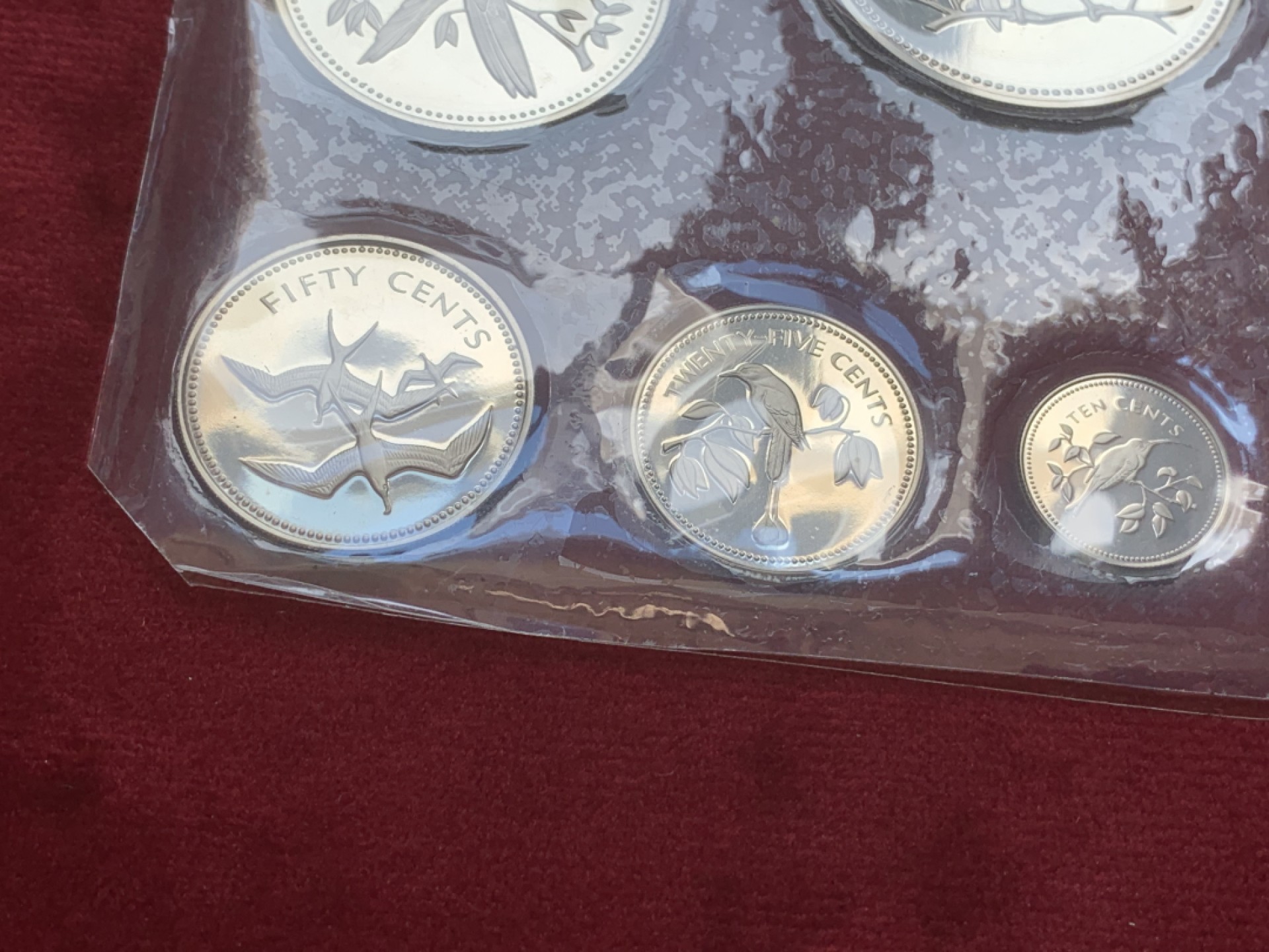 《竞宝斋》第89场-本周日，周一，周四，3场连拍（全场不限金额包邮） 原盒伯利兹1974年鸟类精制币 8枚套