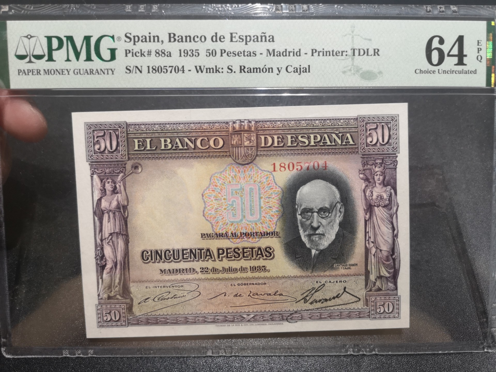 《外钞收藏家》第一百九十七期 1935年西班牙50比塞塔 PMG64