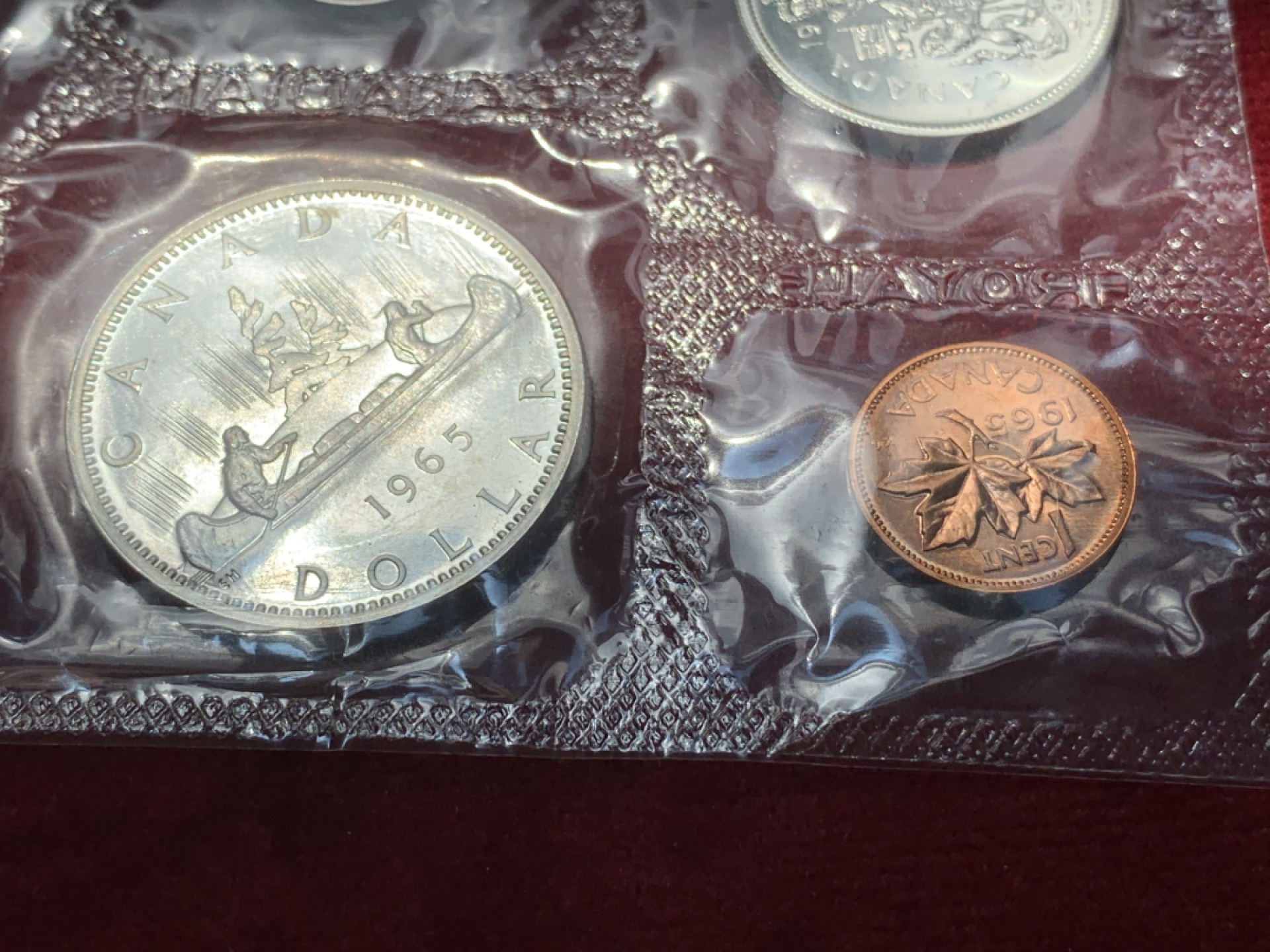 《竞宝斋》第89场-本周日，周一，周四，3场连拍（全场不限金额包邮） 原封装 加拿大1965年 六枚套 其中4枚银币