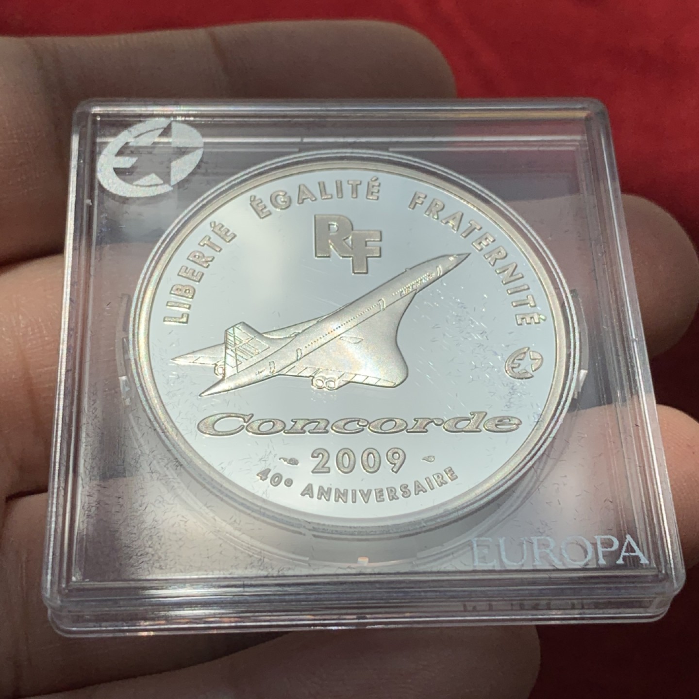 《竞宝斋》第89场-本周日，周一，周四，3场连拍（全场不限金额包邮）  法国 2009年 飞机纪念 10欧元 大银币 22.2克 900银