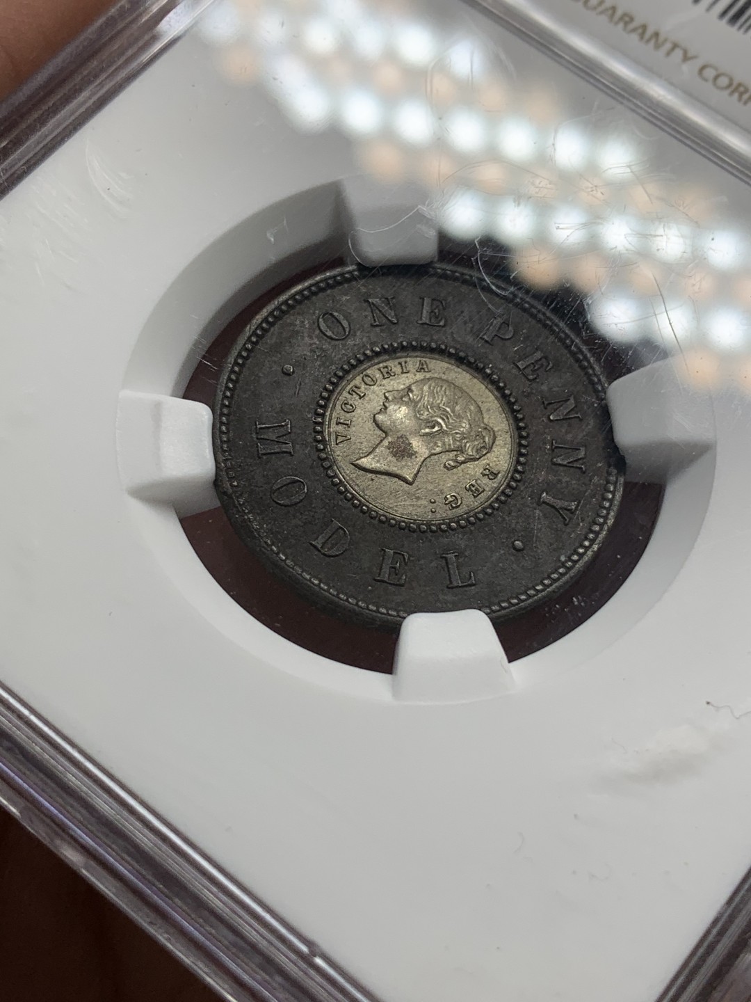 《竞宝斋》第89场-本周日，周一，周四，3场连拍（全场不限金额包邮） NGC-UNC 英国 1844年 维多利亚1便士 双色币 