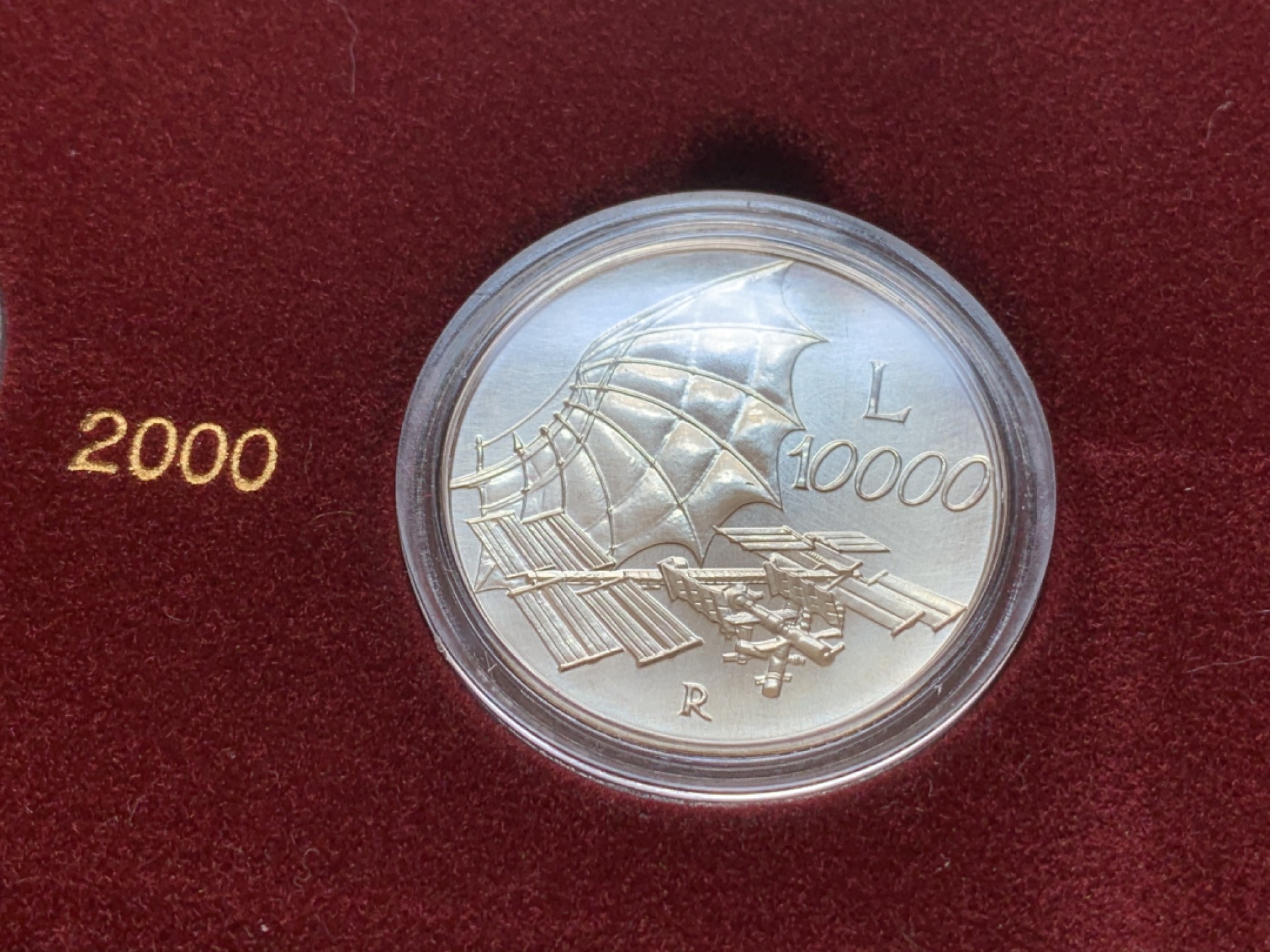 《竞宝斋》第89场-本周日，周一，周四，3场连拍（全场不限金额包邮） 原盒证书 意大利1998-2000年 千禧年六枚装 2000/5000/10000里拉 银币 完美品