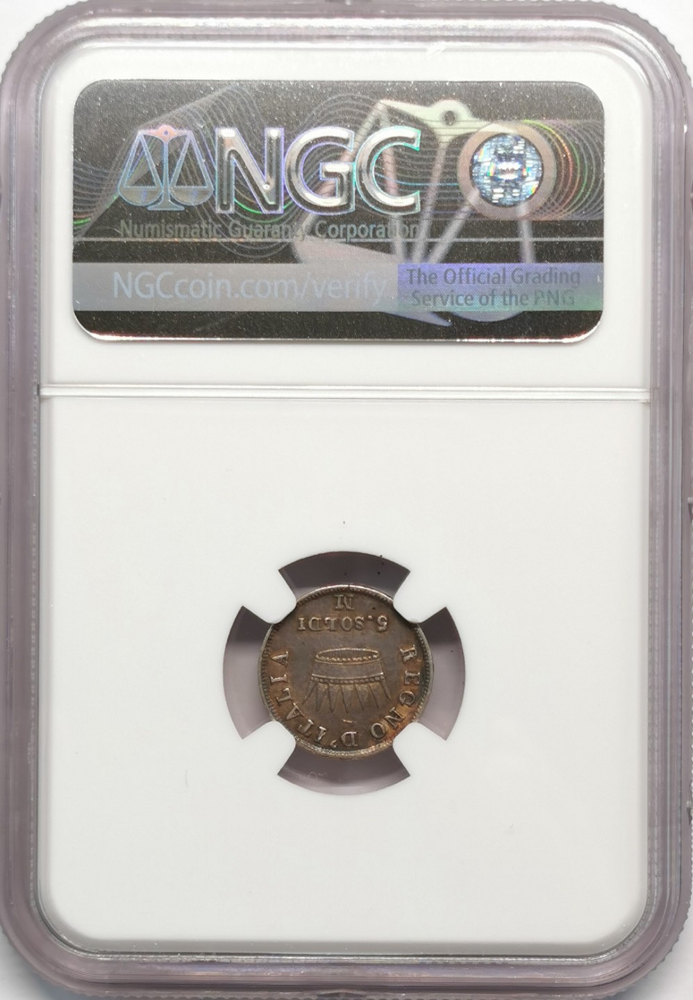 凡希社世界钱币微拍第二百零九期 1810意大利王国拿破仑5S银辅币NGC-AU55