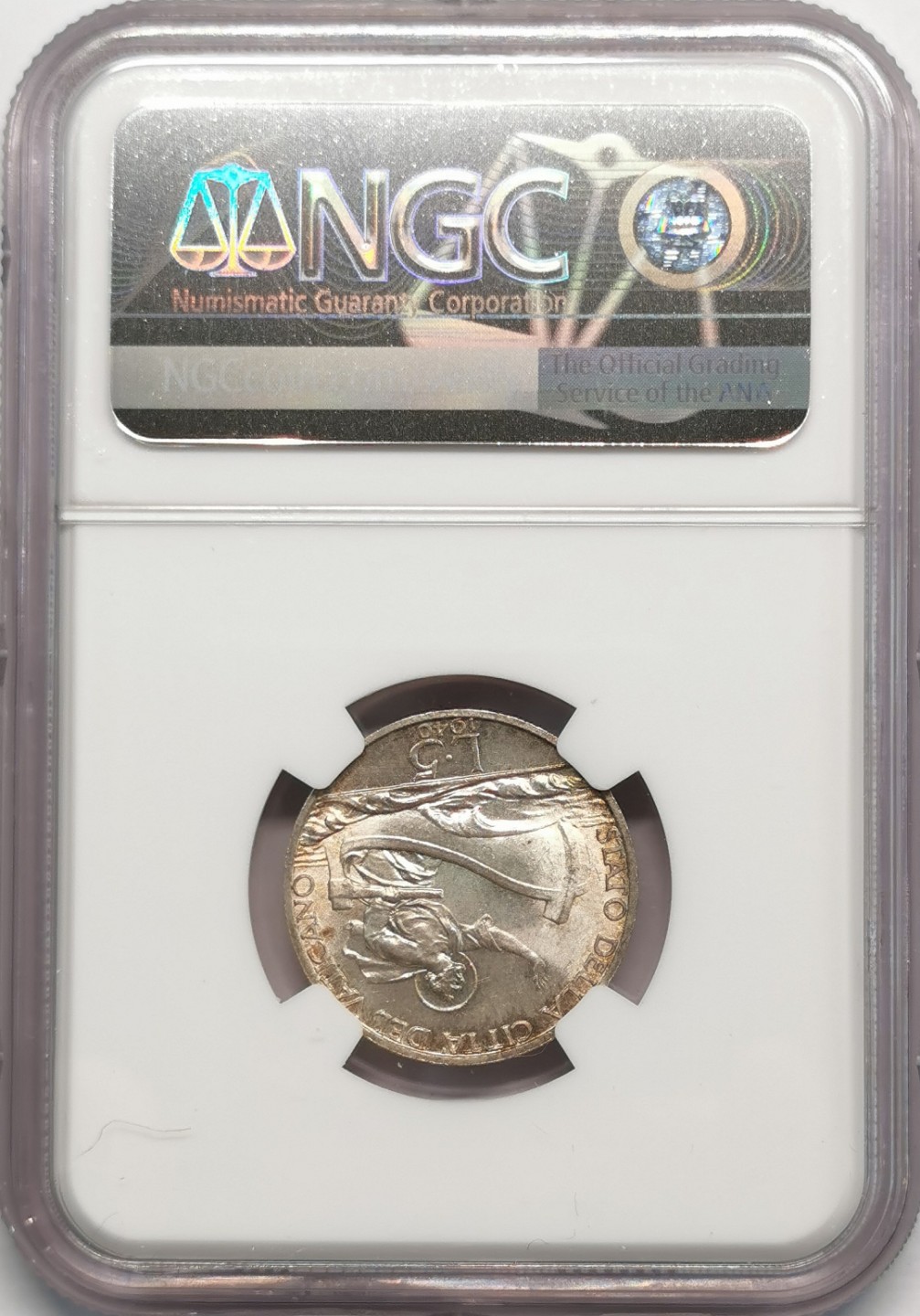 凡希社世界钱币微拍第二百零九期 1940梵蒂冈5里拉银币NGC-MS64