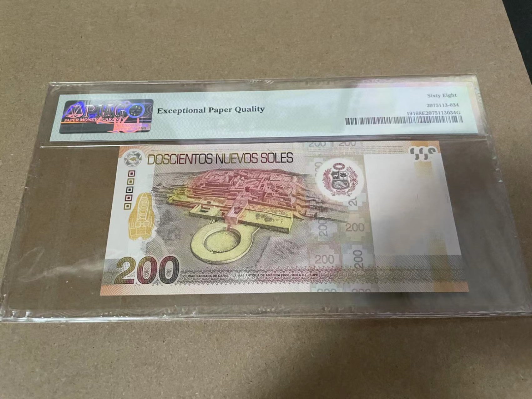 【Blue Auction】✨世界纸币精拍第218期【精】——安彻尔和安娜 【无47】秘鲁 2012年200新索尔 PMG68EPQ 超高分