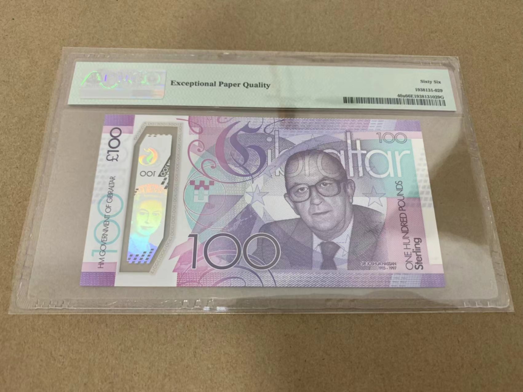 【Blue Auction】✨世界纸币精拍第218期【精】——安彻尔和安娜 【无47】直布罗陀 2015年100镑 PMG66EPQ 纪念钞 女王