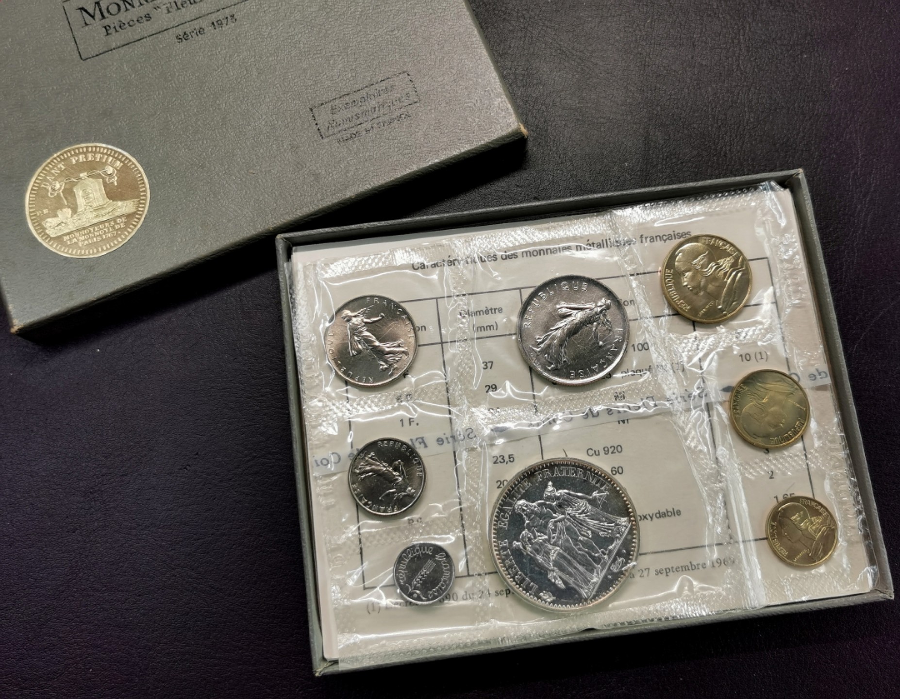 凡希社世界钱币微拍第二百零九期 1973法国FDC八枚套