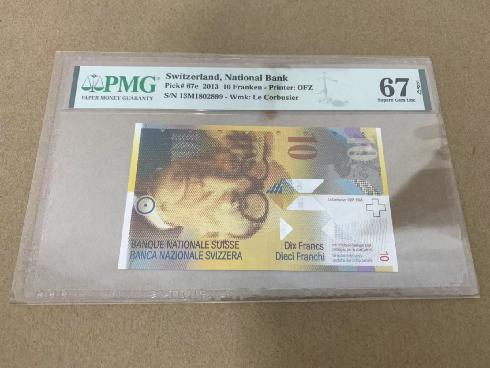 【Blue Auction】✨世界纸币精拍第218期【精】——安彻尔和安娜 【无47】瑞士 2013年10法郎 PMG67EPQ 