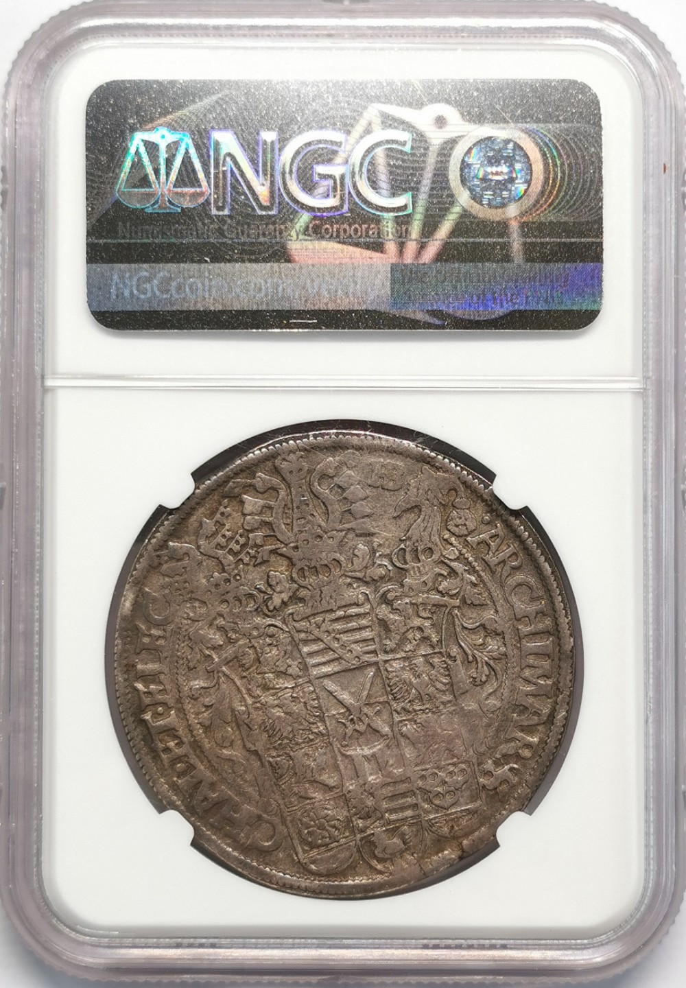 凡希社世界钱币微拍第二百零九期 1578萨克森阿尔伯丁执剑泰勒大银NGC-XF45古朴雄健！