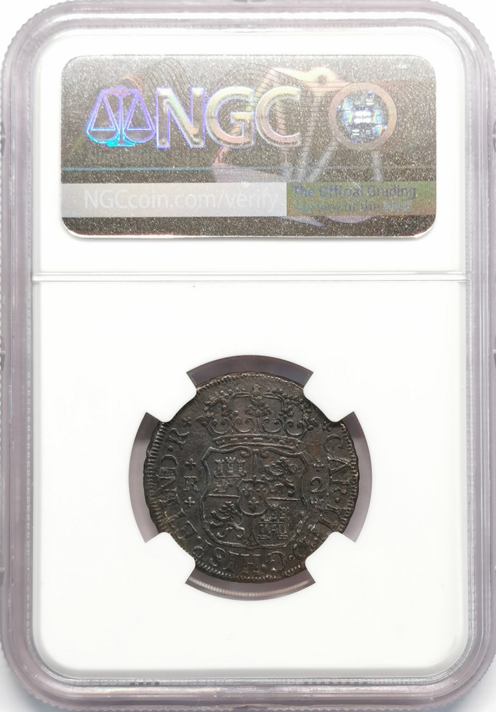 凡希社世界钱币微拍第二百零九期 1761墨西哥2R小地球NGC-AUD