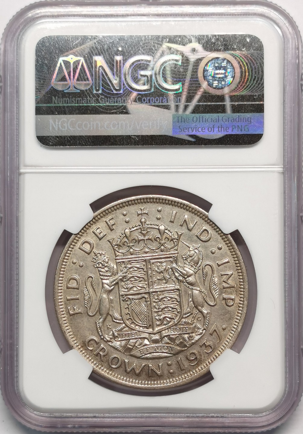 凡希社世界钱币微拍第二百零九期 1937英国乔六加冕克朗大银NGC-UNCD