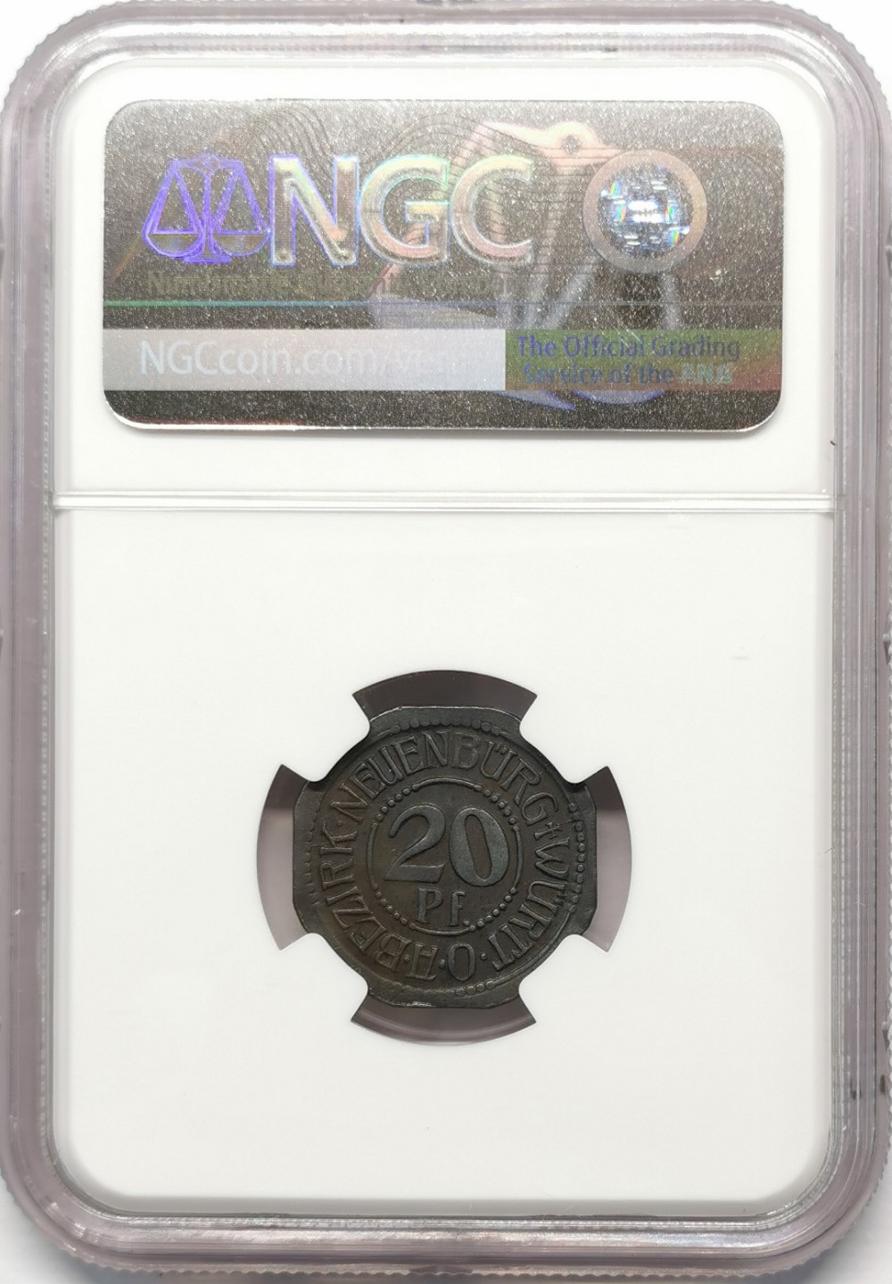 凡希社世界钱币微拍第二百零九期 1918德紧纽伦堡20芬尼铁币NGC-AU55