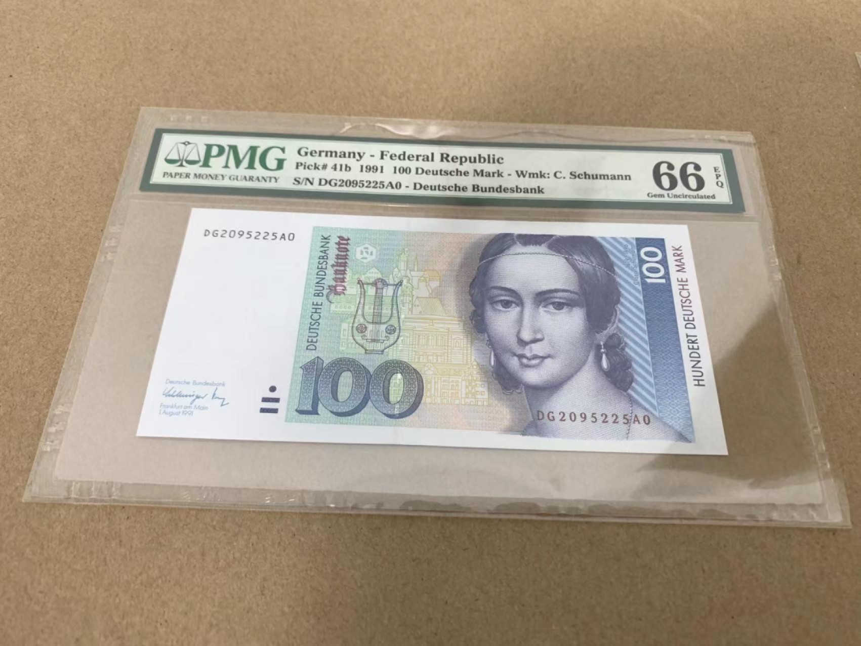 【Blue Auction】✨世界纸币精拍第218期【精】——安彻尔和安娜 德国 1991年100马克 PMG66EPQ 克拉拉