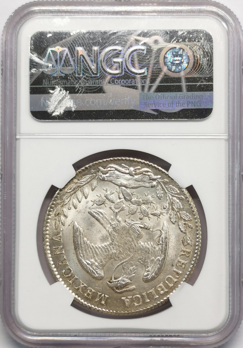 凡希社世界钱币微拍第二百零九期 荐！1862CCE墨西哥花边鹰洋NGC-MS64原光收藏级稀见版！