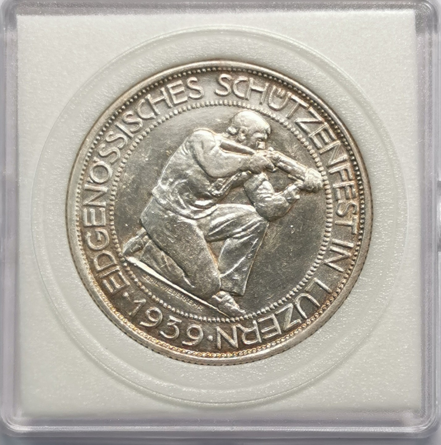 凡希社世界钱币微拍第二百零九期 1939瑞士射击节5法郎极美品