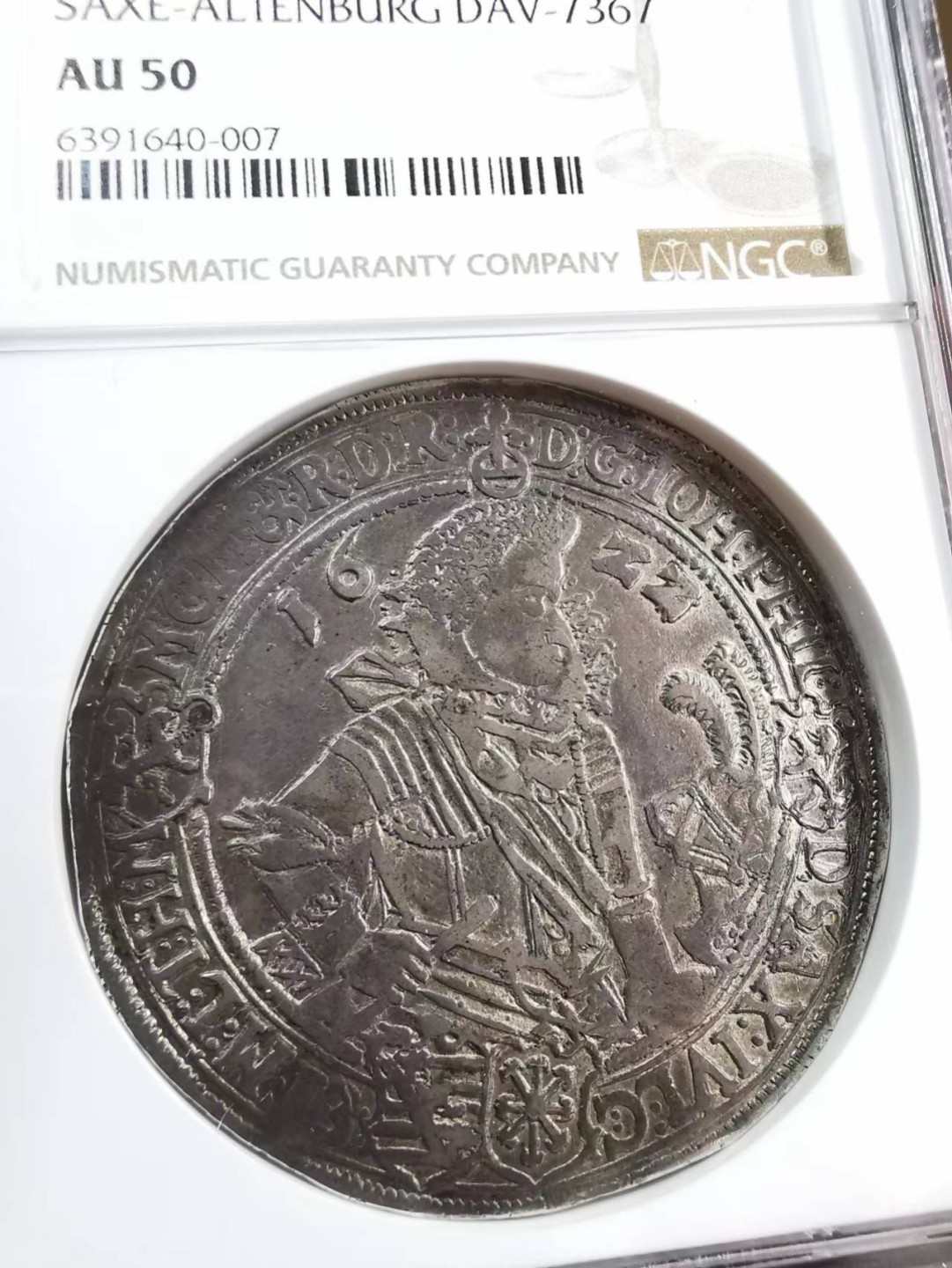 凡希社世界钱币微拍第二百零九期 荐！1622萨克森阿尔腾堡四兄弟传统泰勒大银NGC-AU50唯一冠军分！