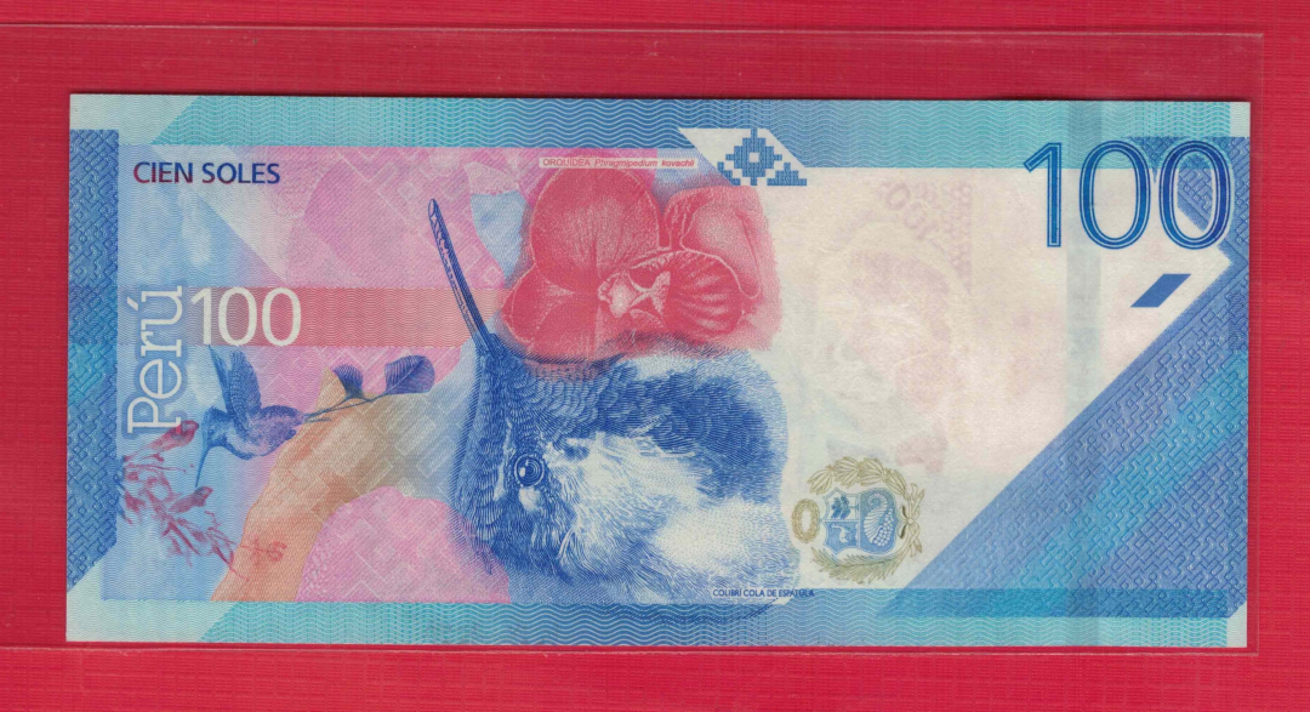 美洲 全新UNC 秘鲁100索尔 纸币 AB冠 2019(2021)年 实物图  